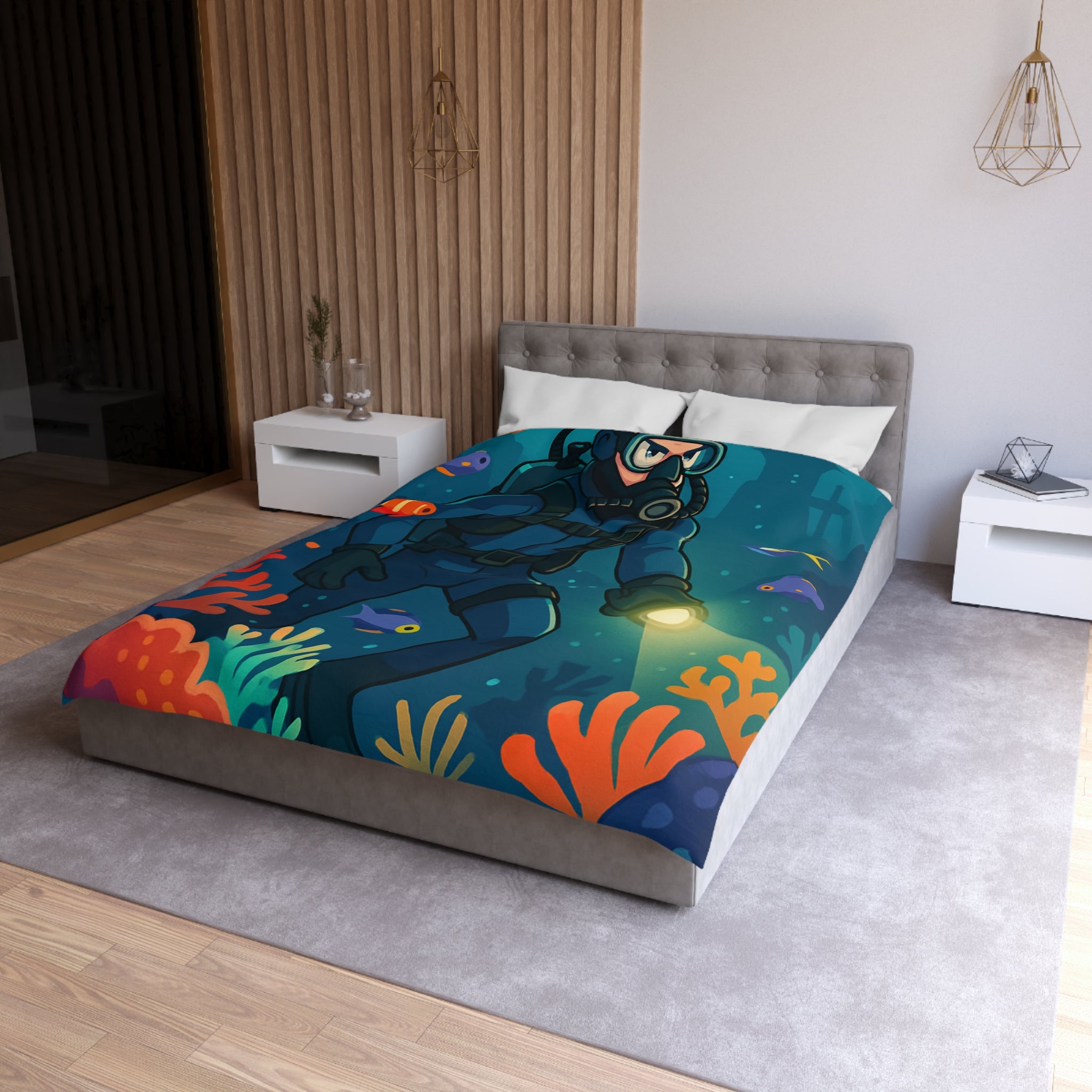 Housse de Couette Microfibre Design Artistique Moderne Décoration Chambre Confort Premium