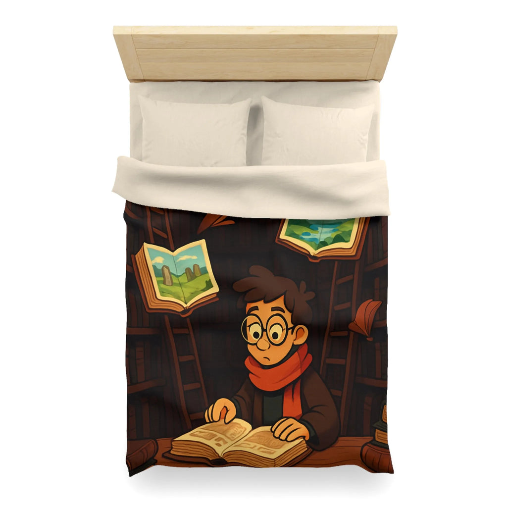 Housse de couette magique avec livres flottants et bibliothèques pour chambre enchantée