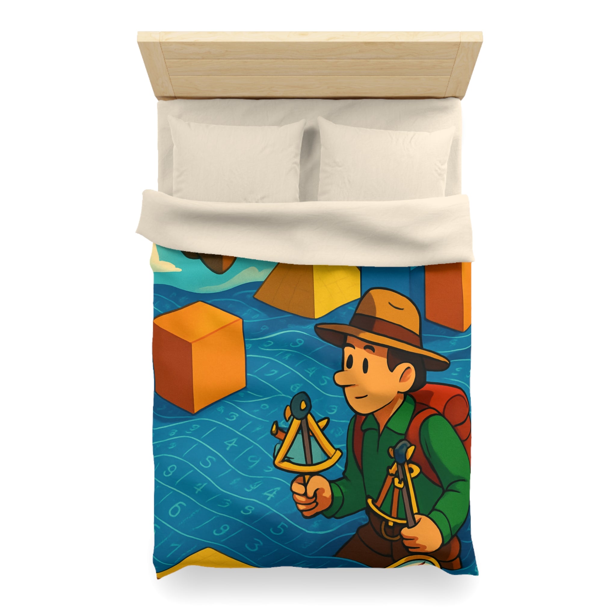 Housse de Couette Microfibre Motif Créatif Original Style Contemporain Chambre Élégante