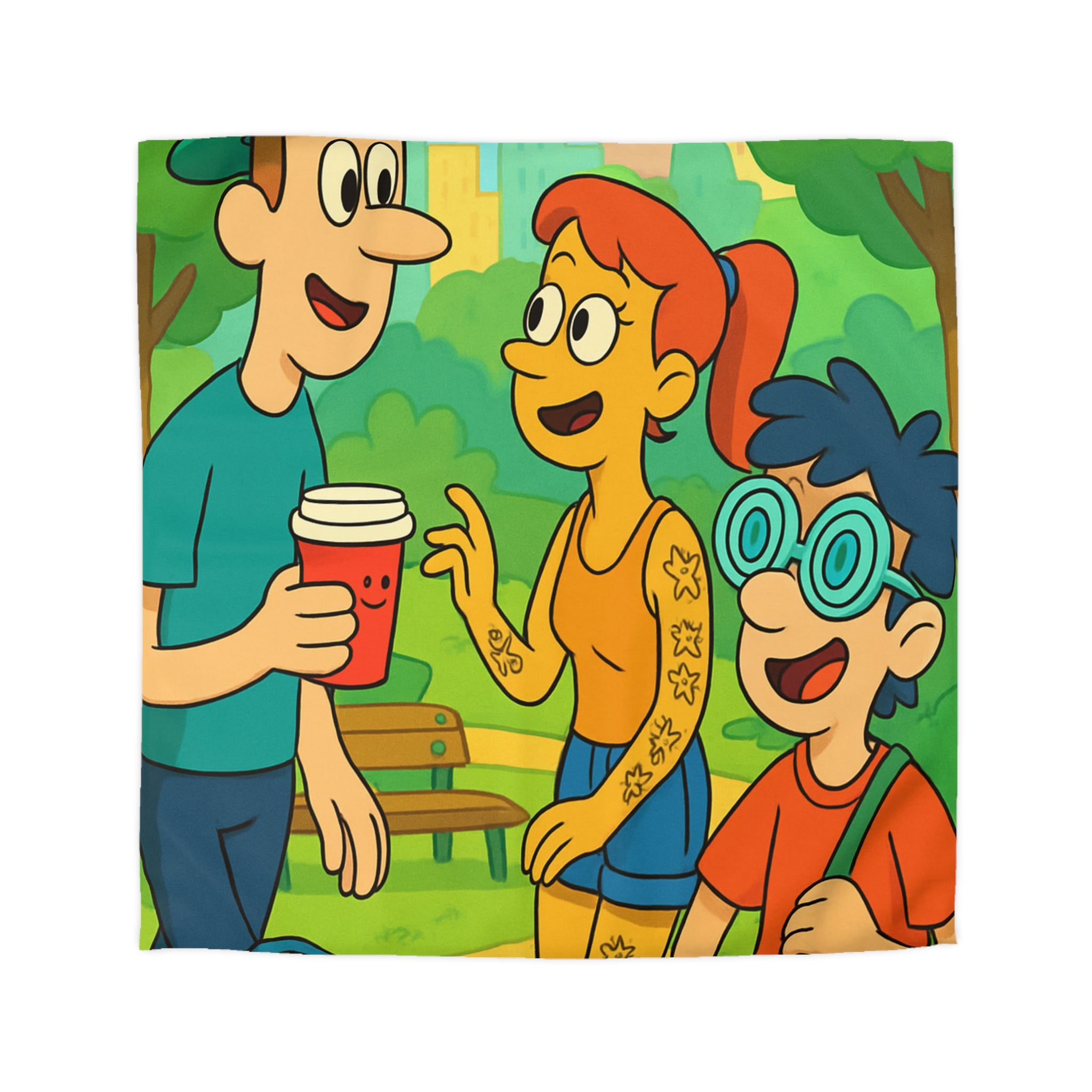 Housse de Couette Microfibre Illustration Unique Design Moderne Décoration Intérieure Raffinée