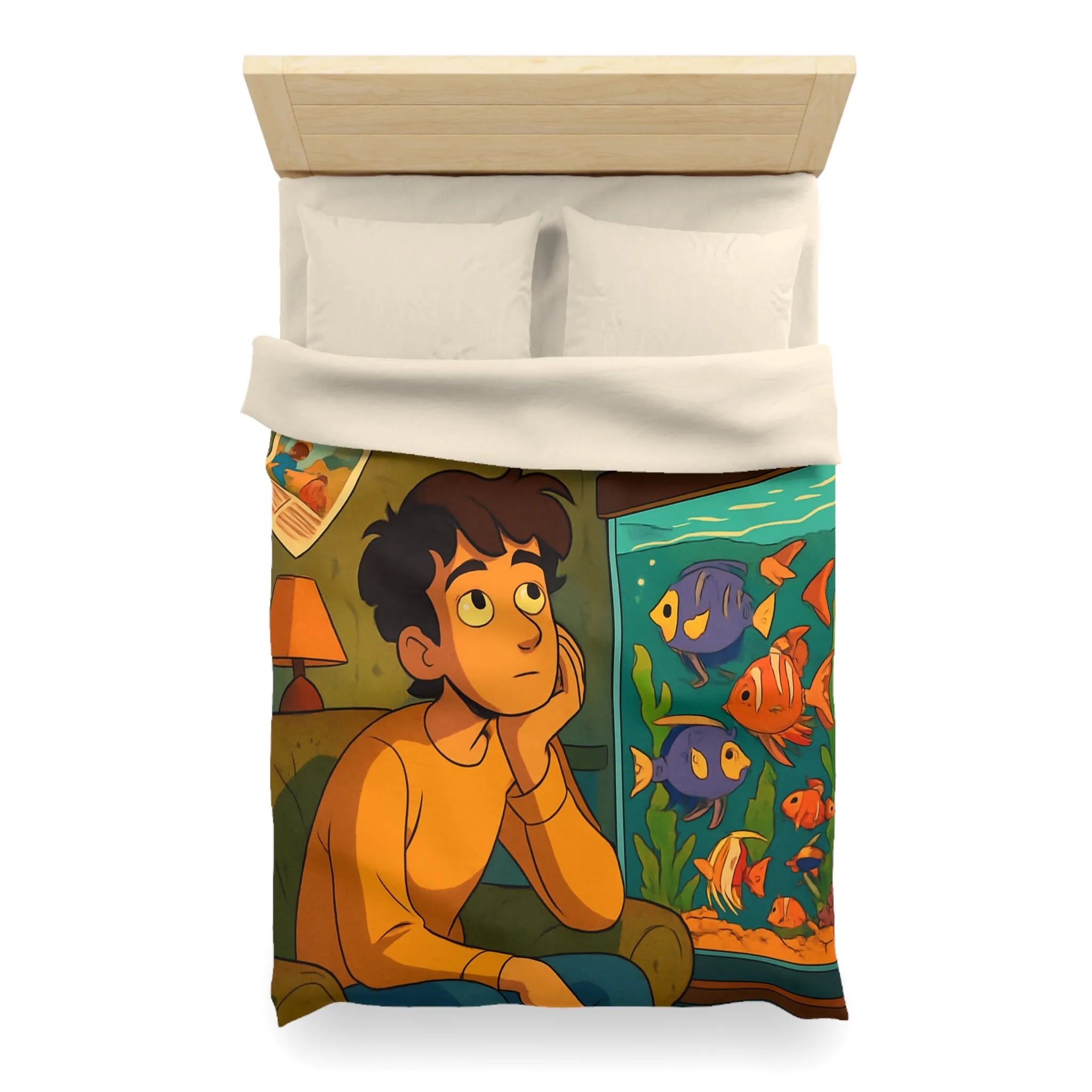 Captivant design coloré d'une chambre rêveuse avec poissons pour adolescents rêveurs