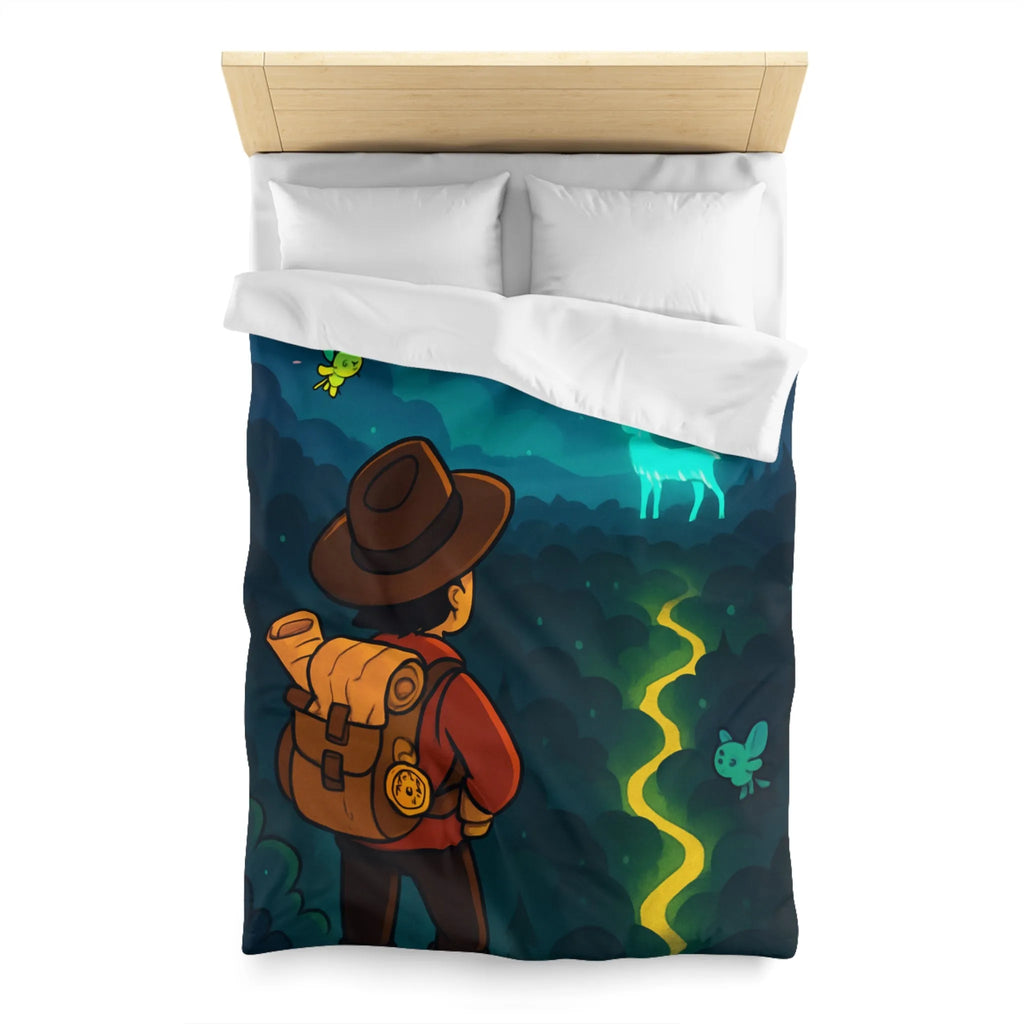 Enchantez Votre Espace avec une Housse de Couette de Randonneur en Forêt Mystique