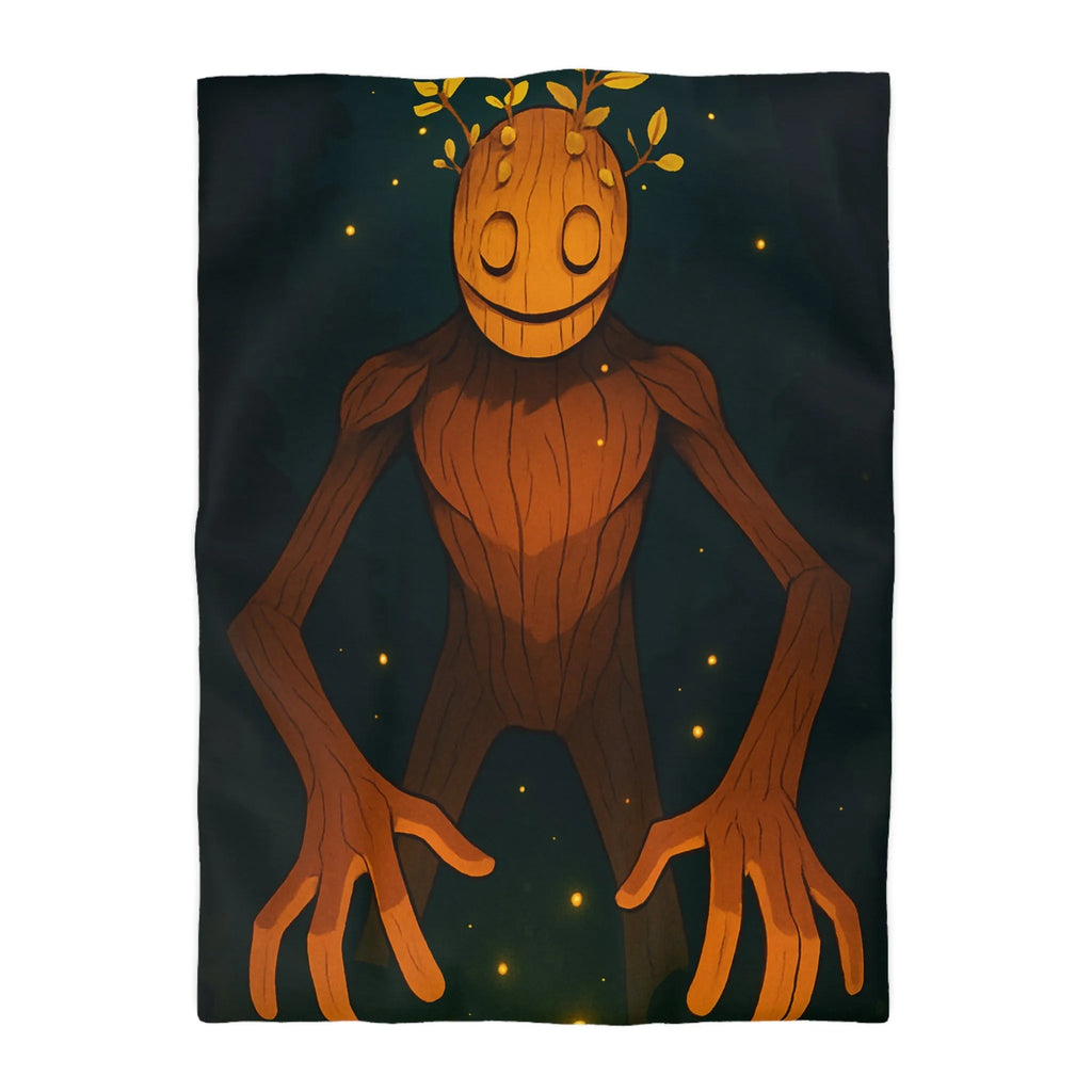 Chambre imaginative avec housse de couette créature mystique enchantée dans forêt lumineuse