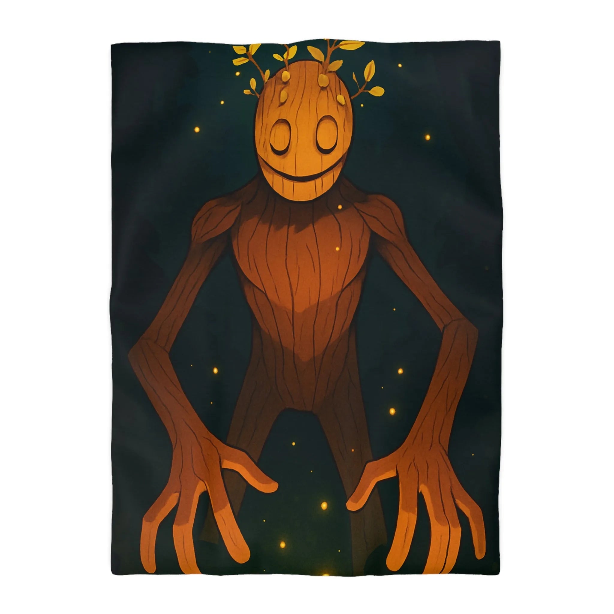 Chambre imaginative avec housse de couette créature mystique enchantée dans forêt lumineuse