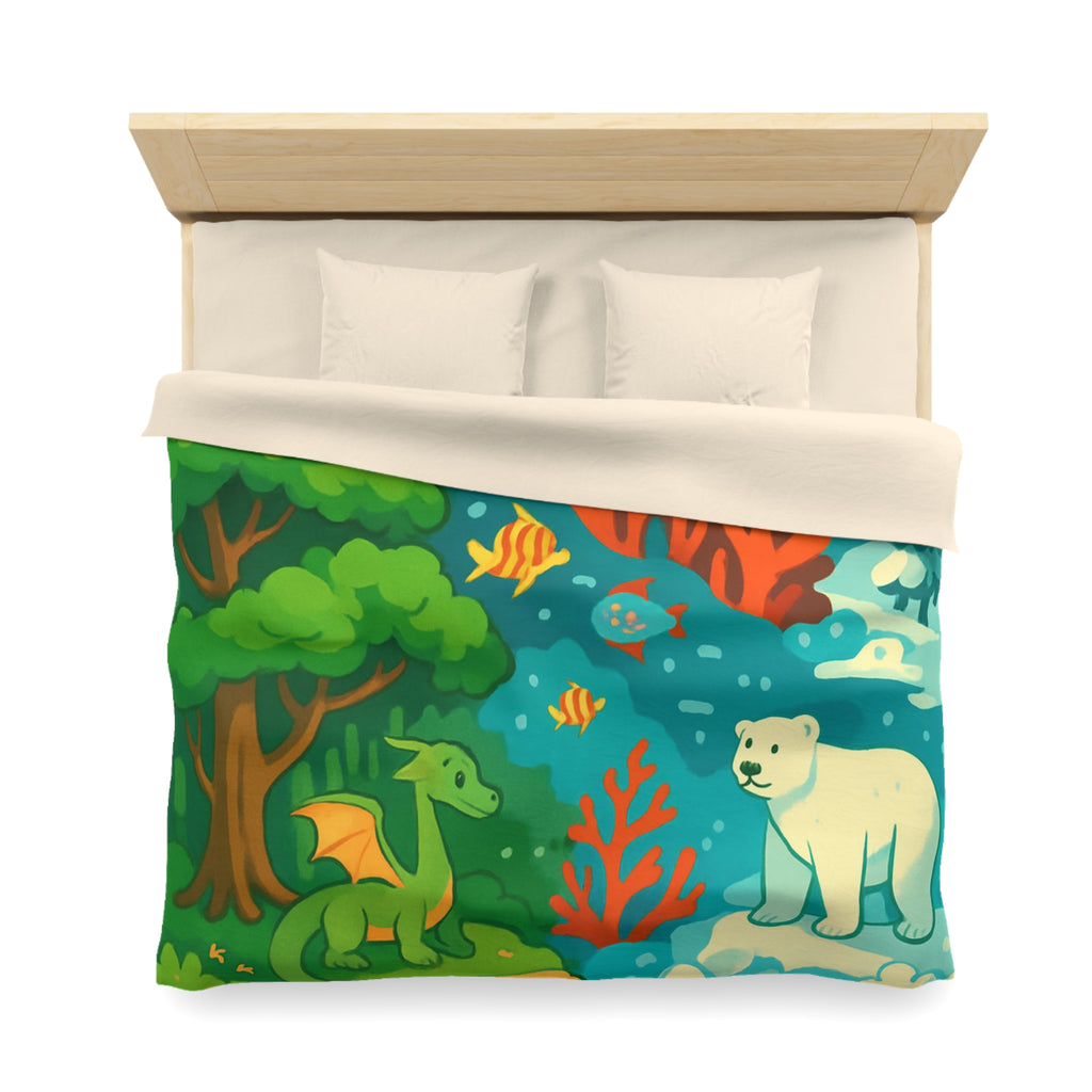 Housse de Couette Microfibre Design Artistique Moderne Décoration Chambre Confort Premium