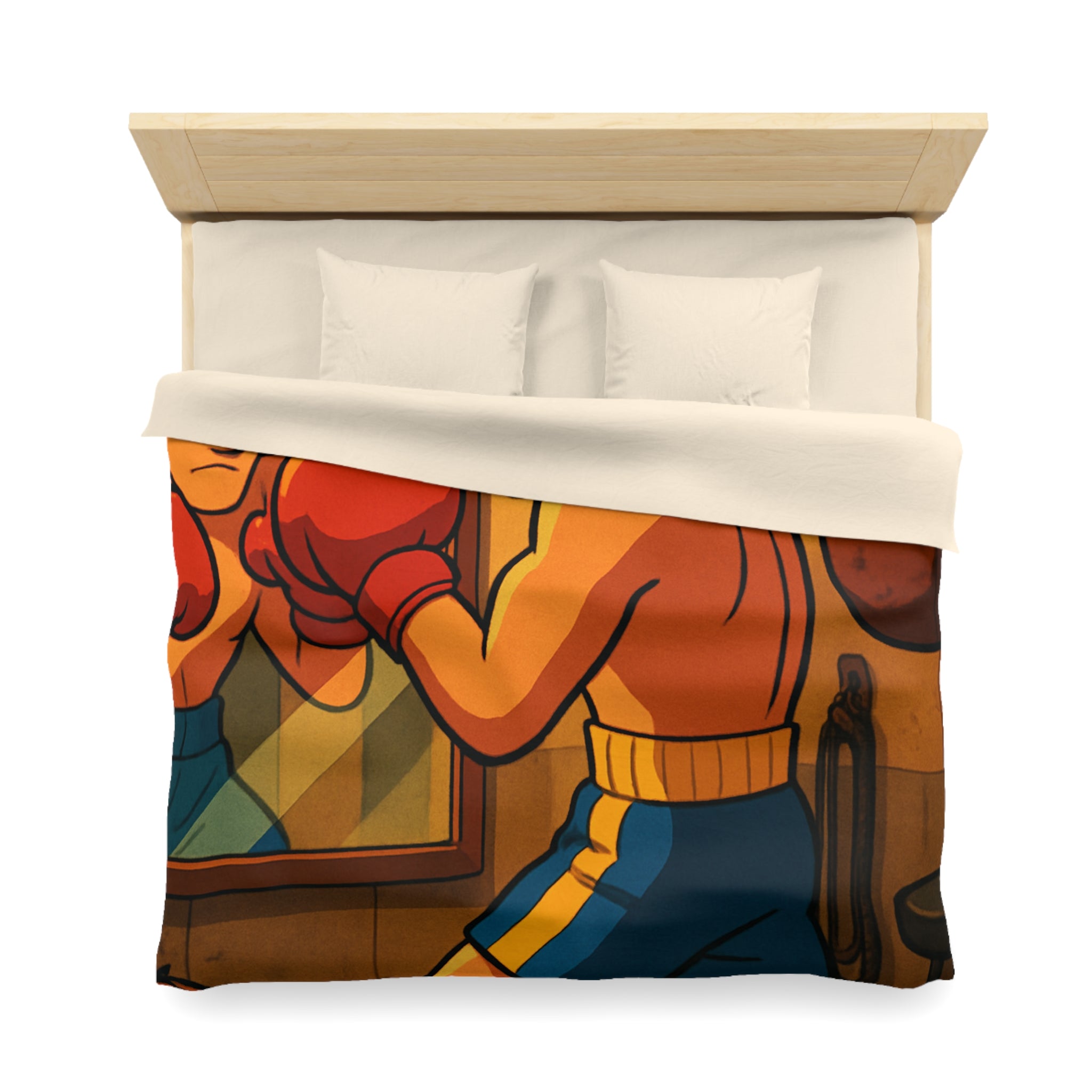 Housse de Couette Microfibre Design Artistique Moderne Décoration Chambre Confort Premium