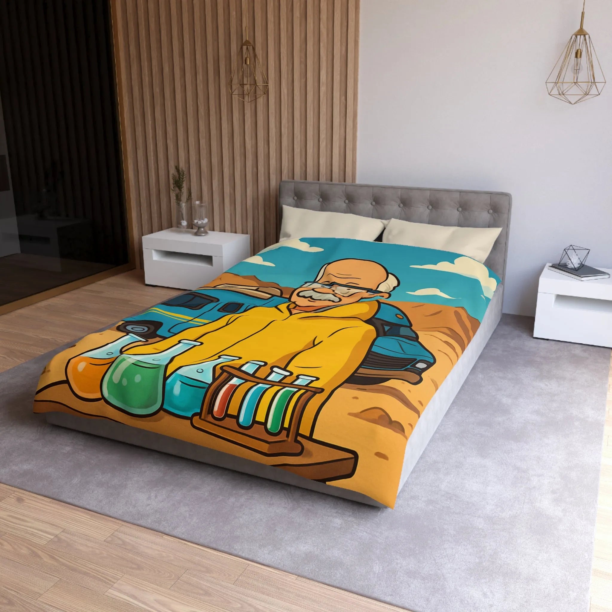 Housse de Couette Microfibre Art Graphique Contemporain Style Décoratif Chambre Tendance