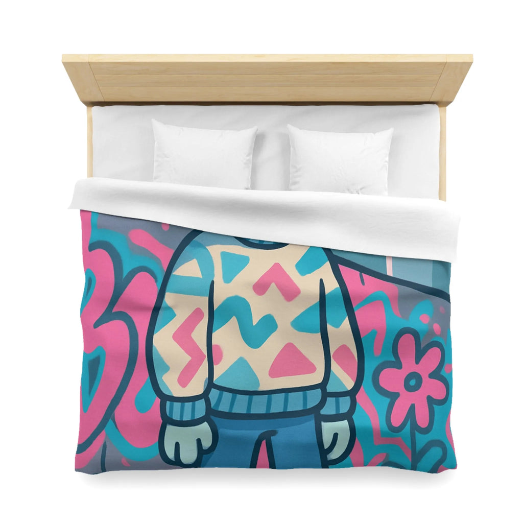 Housse de Couette Design Nuage et Street Art pour Chambre Fun et Colorée