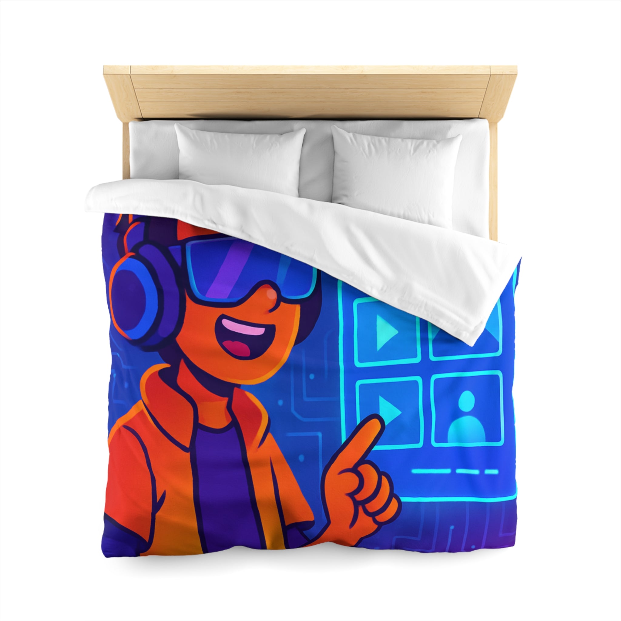 Housse de Couette Microfibre Illustration Unique Design Moderne Décoration Intérieure Raffinée