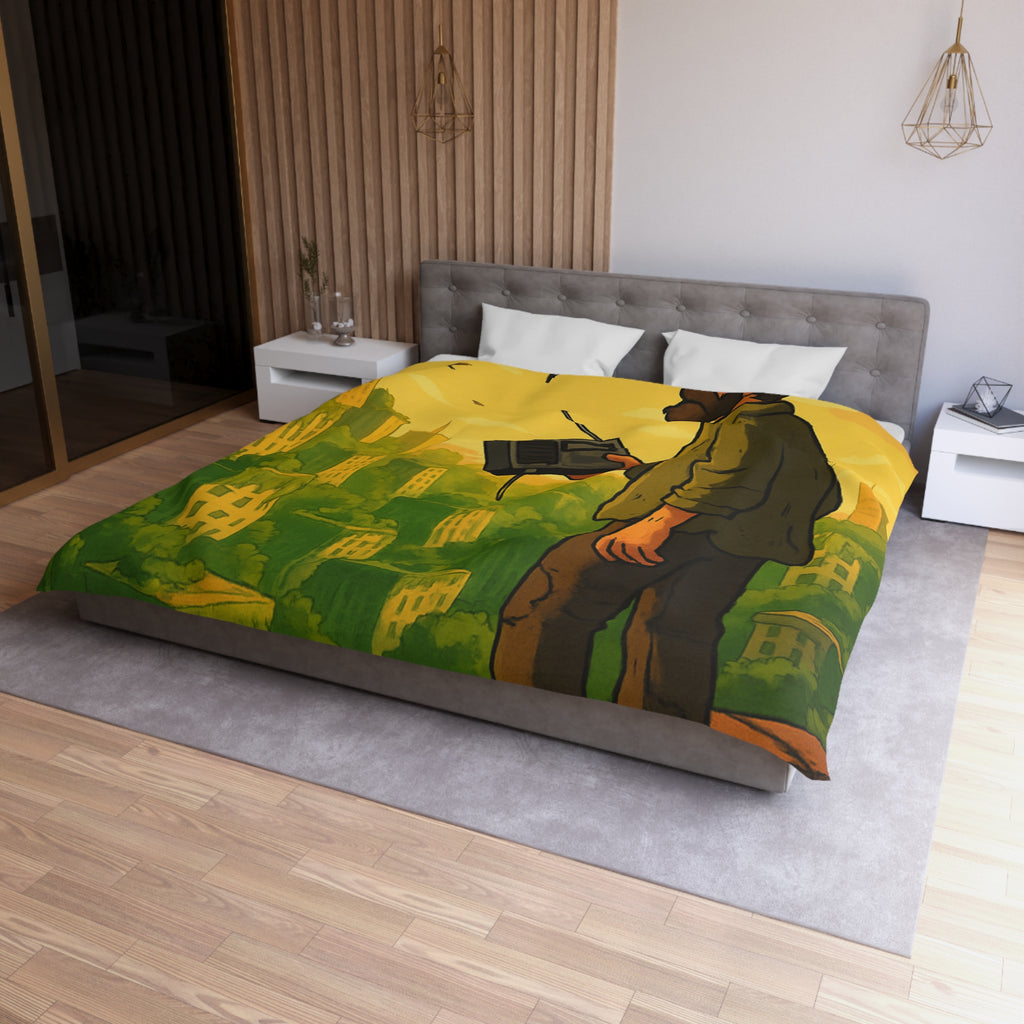 Housse de Couette Microfibre Illustration Unique Design Moderne Décoration Intérieure Raffinée