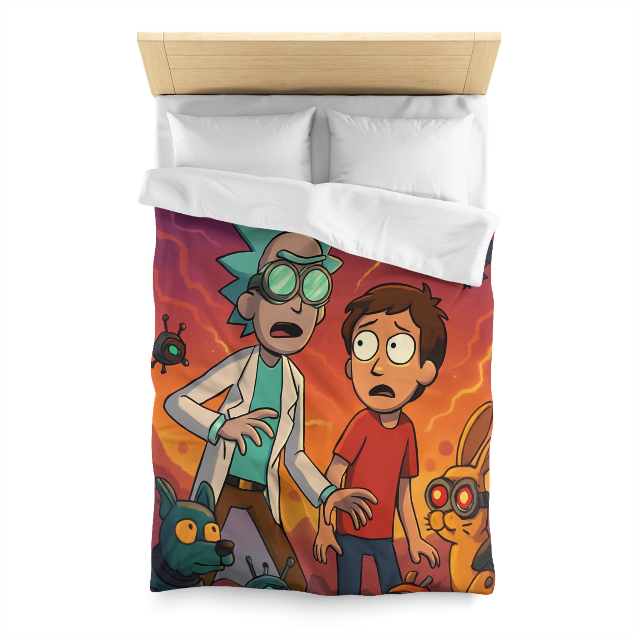 Housse de Couette Microfibre Motif Créatif Original Style Contemporain Chambre Élégante