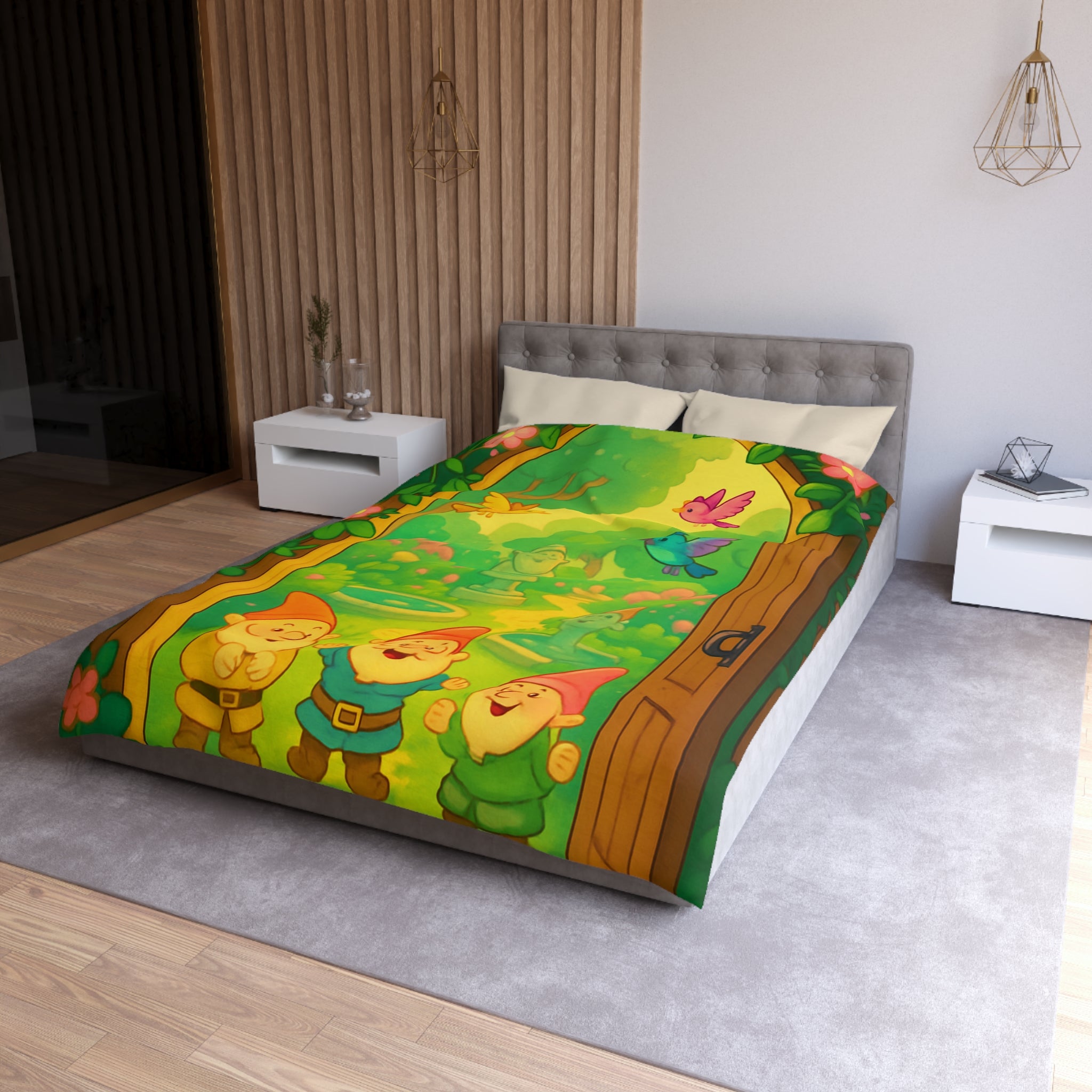 Housse de Couette Microfibre Motif Créatif Original Style Contemporain Chambre Élégante