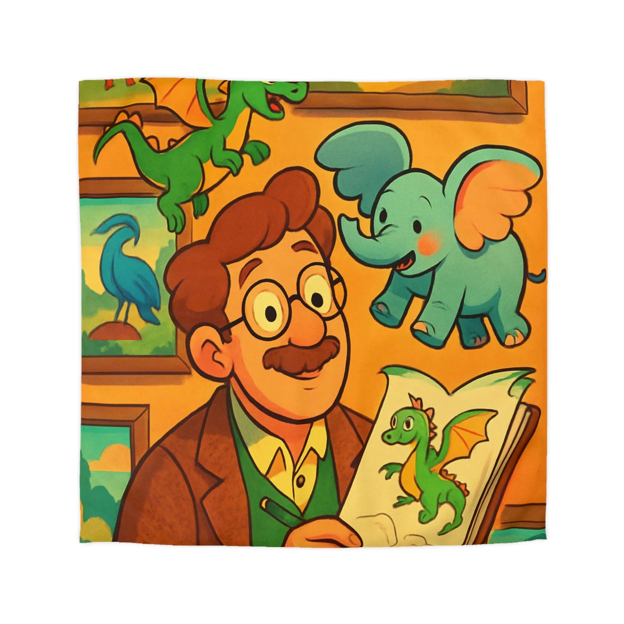 Housse de couette avec illustrations d'animaux colorés pour une chambre chaleureuse et ludique