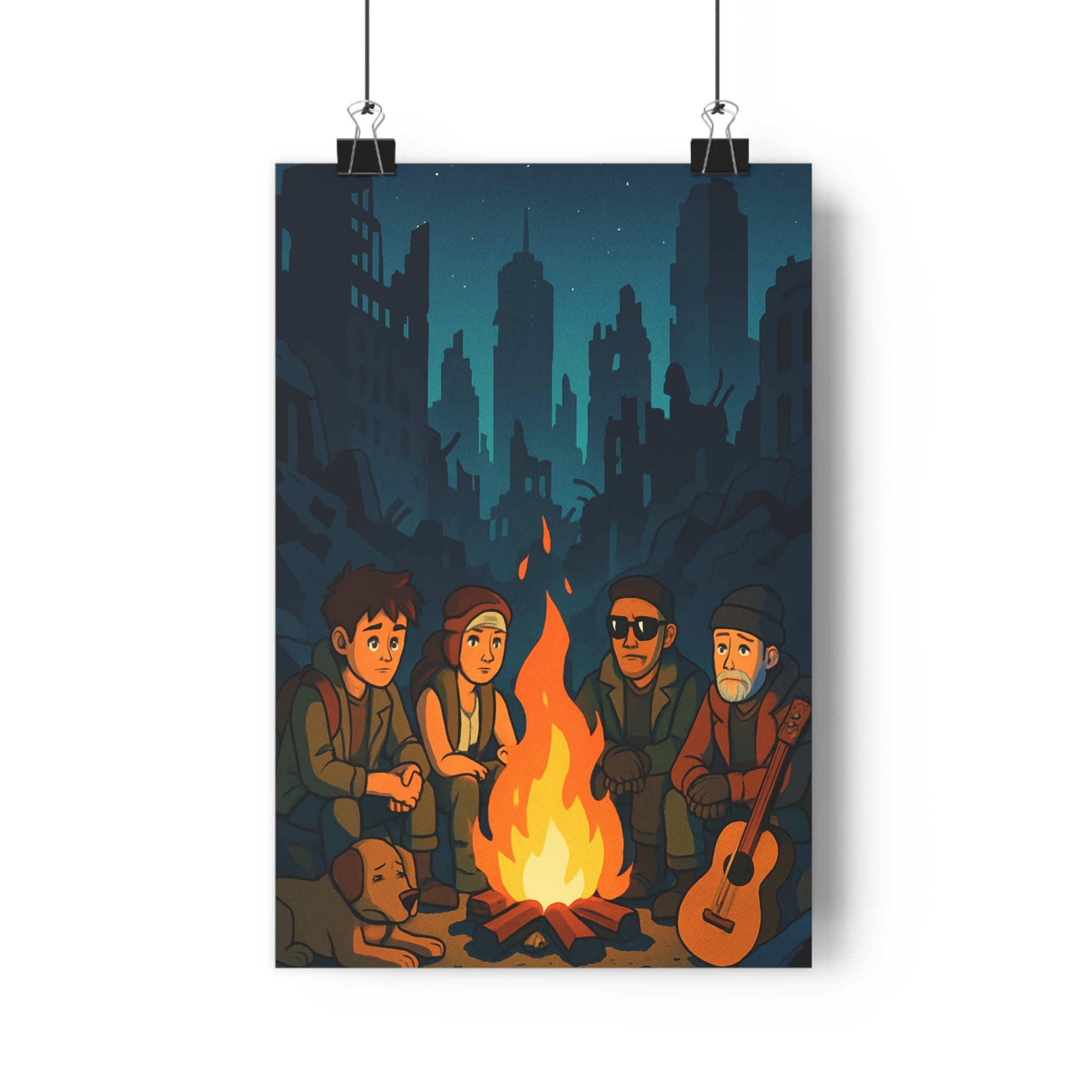 Poster décoratif cartoon vibrant sombre orange mélancolique chambre salon jeu muraux captivant artistes qualité