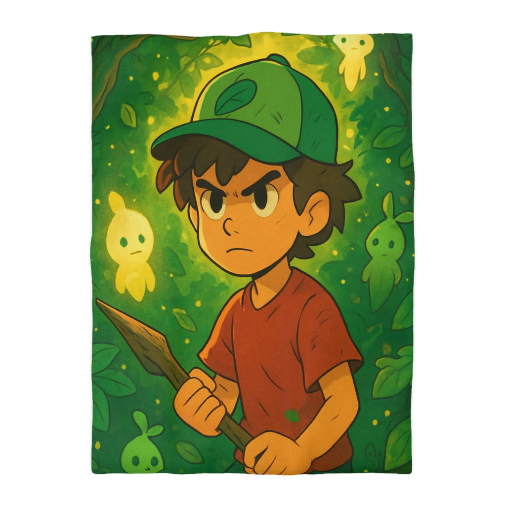 Housse de Couette Forêt Enchantée Enfant avec Créatures Lumineuses et Thème Aventure