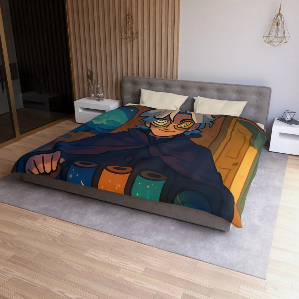 Housse de couette magique avec design nocturne sur fond de lune et étoiles