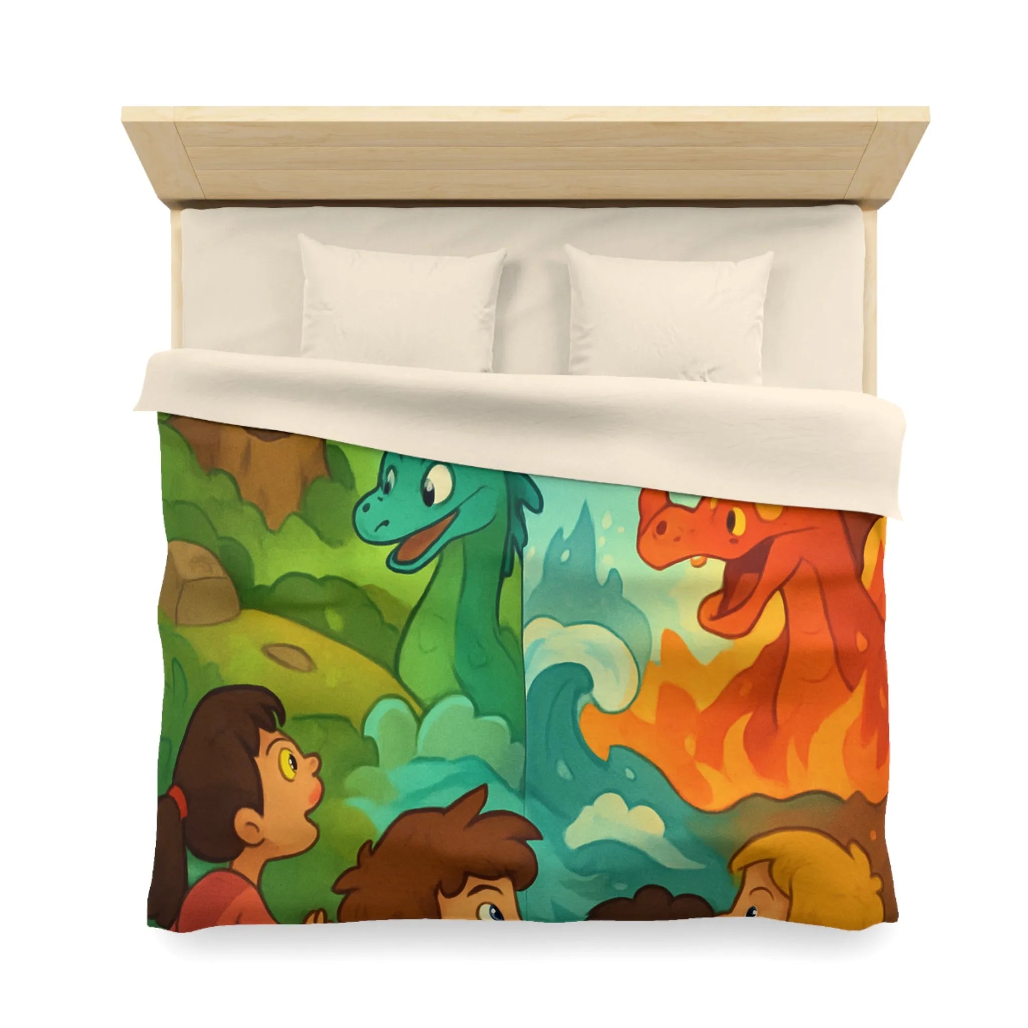 Housse de Couette Enfant Dragon Pegasus Forêt Féerie Animé Décor Magique Nature