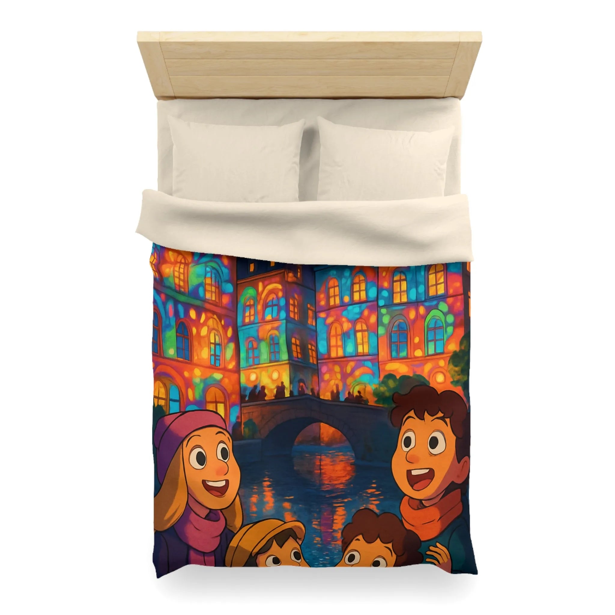 Envolez-vous vers un rêve coloré avec lanterne magique et château illuminé