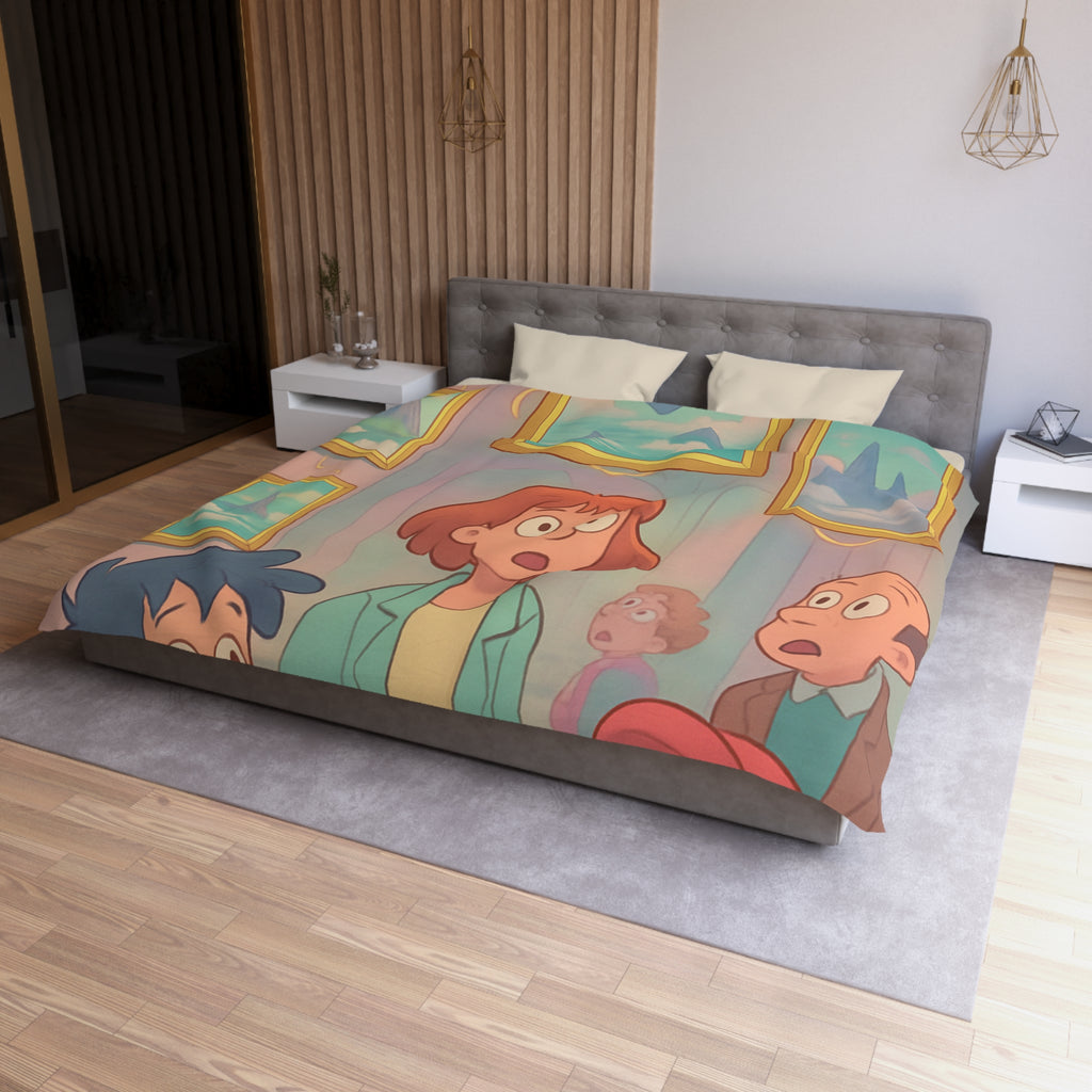 Housse de Couette Microfibre Design Artistique Moderne Décoration Chambre Confort Premium