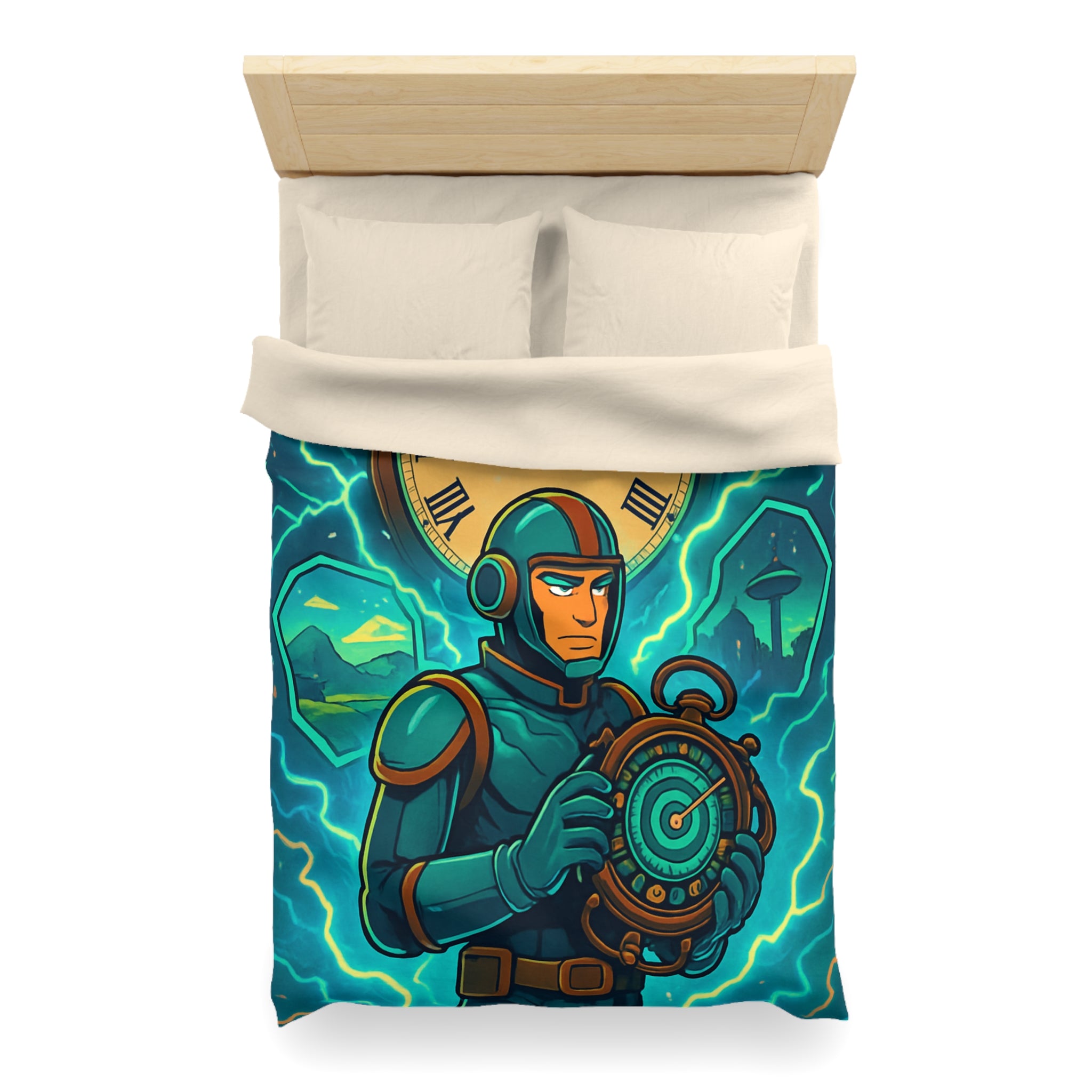 Housse de Couette Microfibre Illustration Unique Design Moderne Décoration Intérieure Raffinée