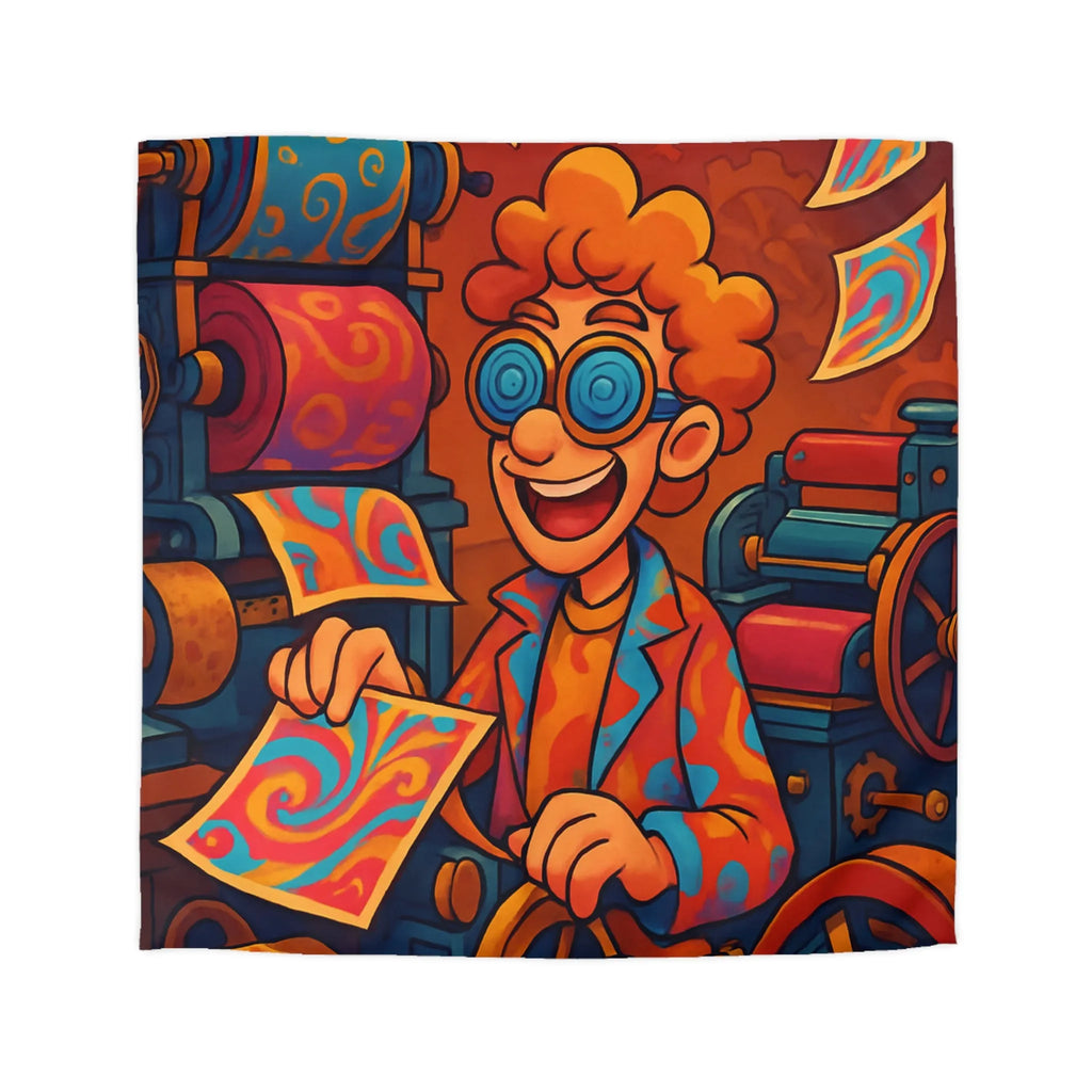 Housse de Couette Artistique avec Motifs Tourbillonnants et Couleurs Vives Pour Ambiance Ludique