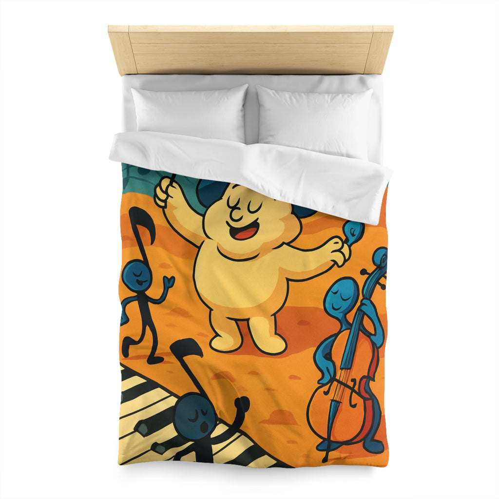 Housse de Couette Musicale Enfantine avec Chef d'Orchestre et Musiciens Fantaisistes