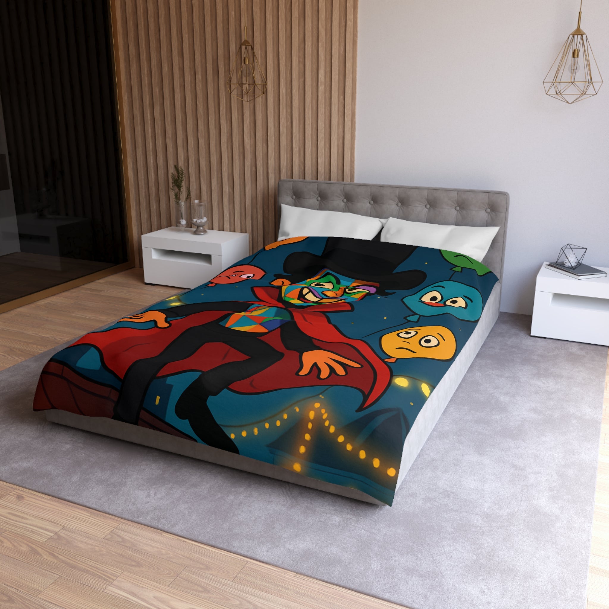 Housse de Couette Microfibre Design Artistique Moderne Décoration Chambre Confort Premium