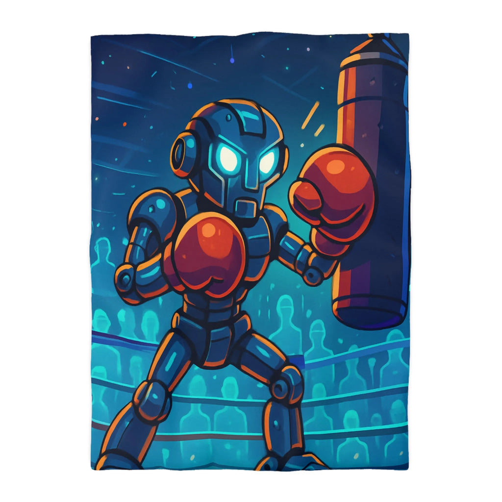 Frappez avec Style: Housse de Couette Robot Boxeur Ambiance Futuriste Éclatante