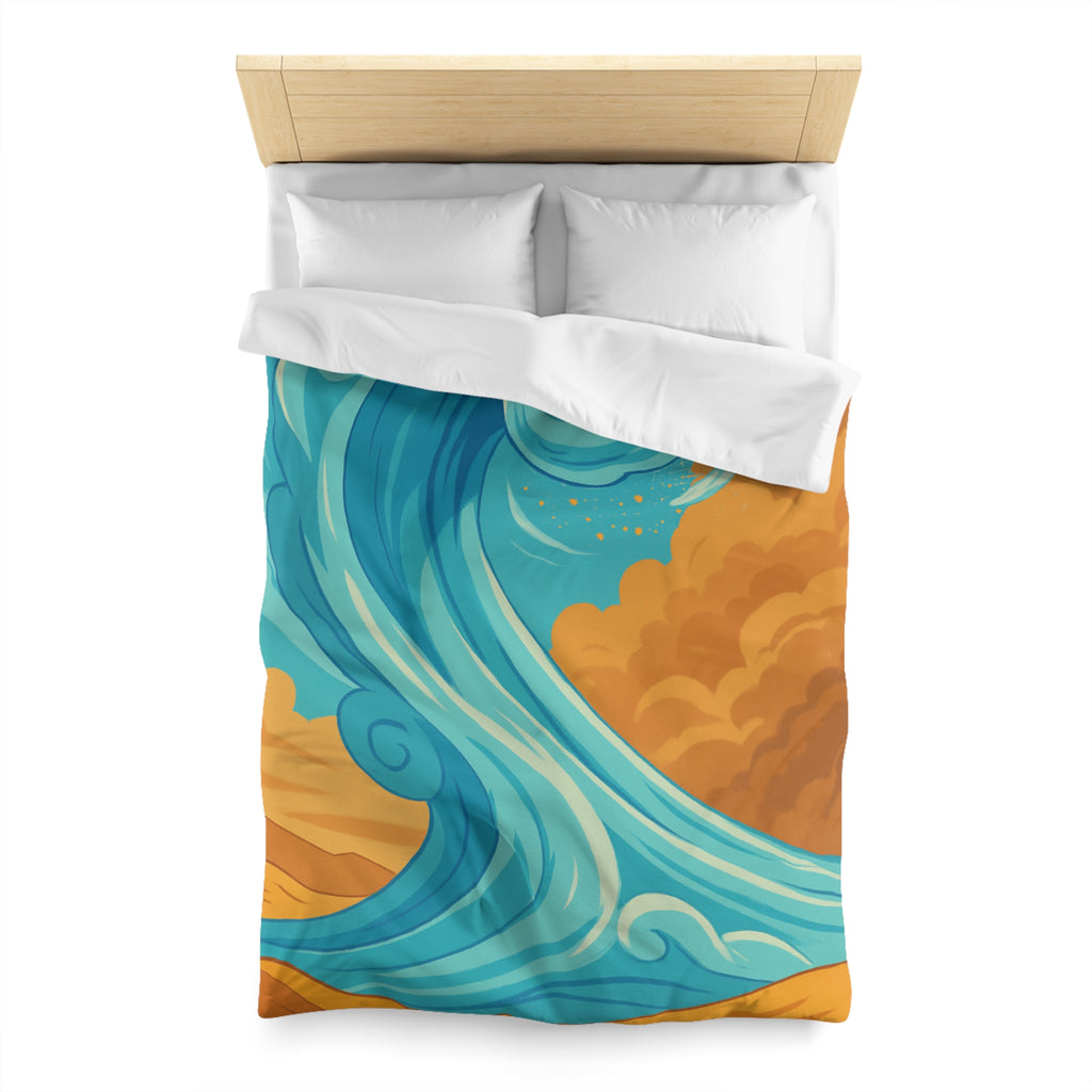 Magnifique houle turquoise dynamique avec désert doré pour chambre moderne et artistique