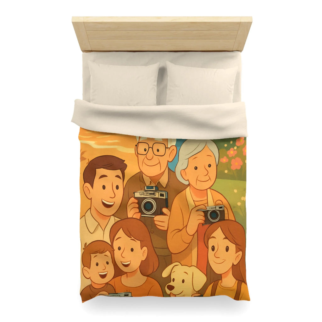 Housse de Couette Enfants Aventure Famille Paysage Soleil et Montagne Poétique Douceur