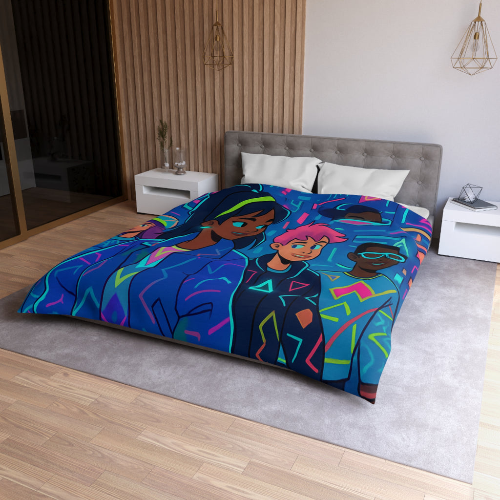 Housse de Couette Microfibre Illustration Unique Design Moderne Décoration Intérieure Raffinée