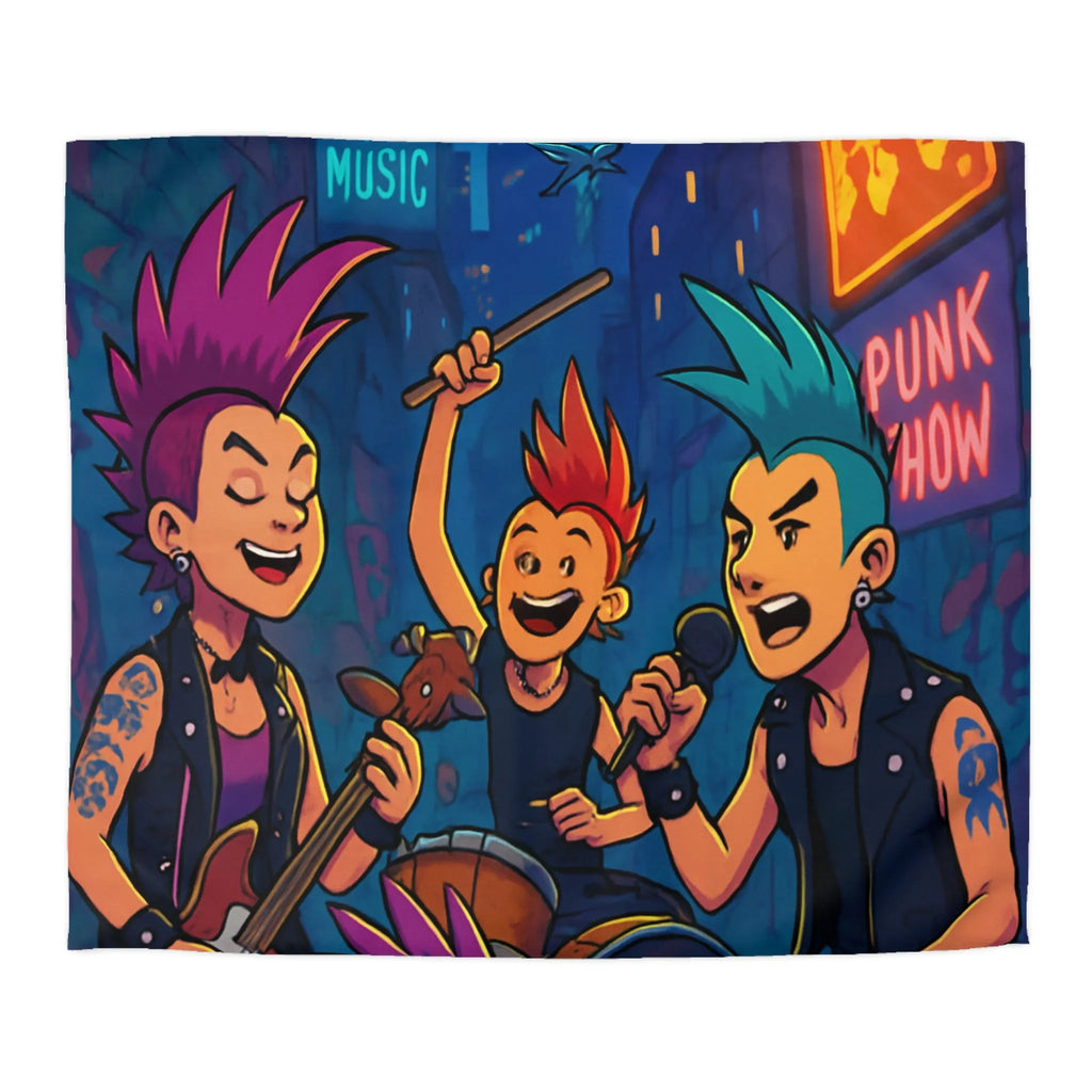 Housse de couette colorée avec design musical punk pour chambre moderne et énergique