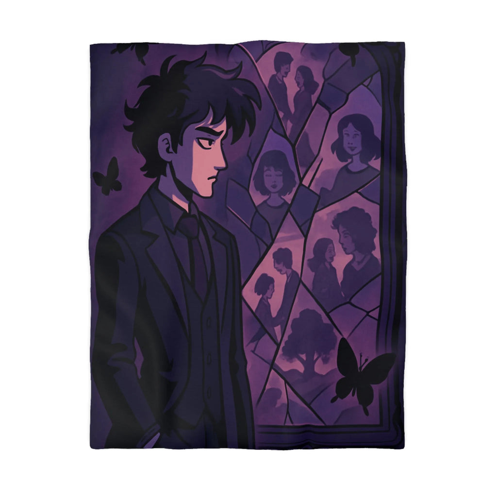 Housse de Couette Microfibre Art Graphique Contemporain Style Décoratif Chambre Tendance