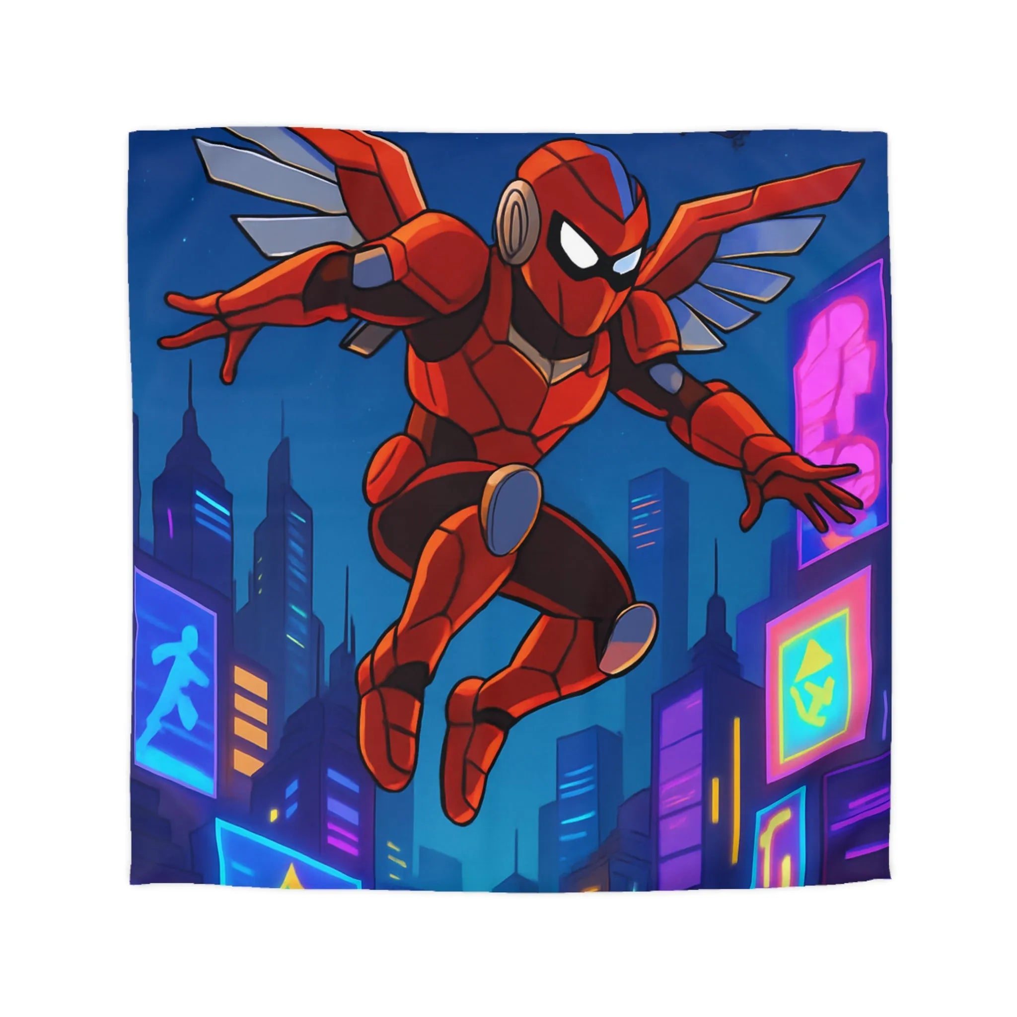 Housse de couette futuriste robotica rouge pour chambres d'enfants créatives et modernes