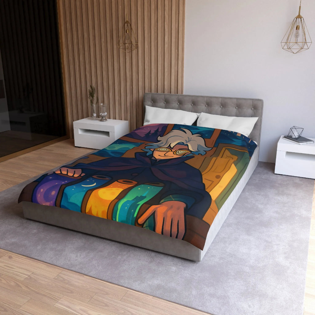 Housse de couette magique avec design nocturne sur fond de lune et étoiles