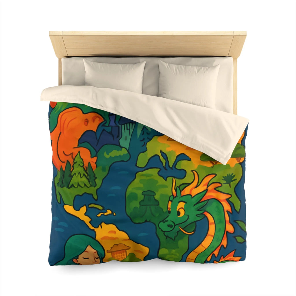 Housse de couette colorée et magique avec motifs de mythes de différentes cultures