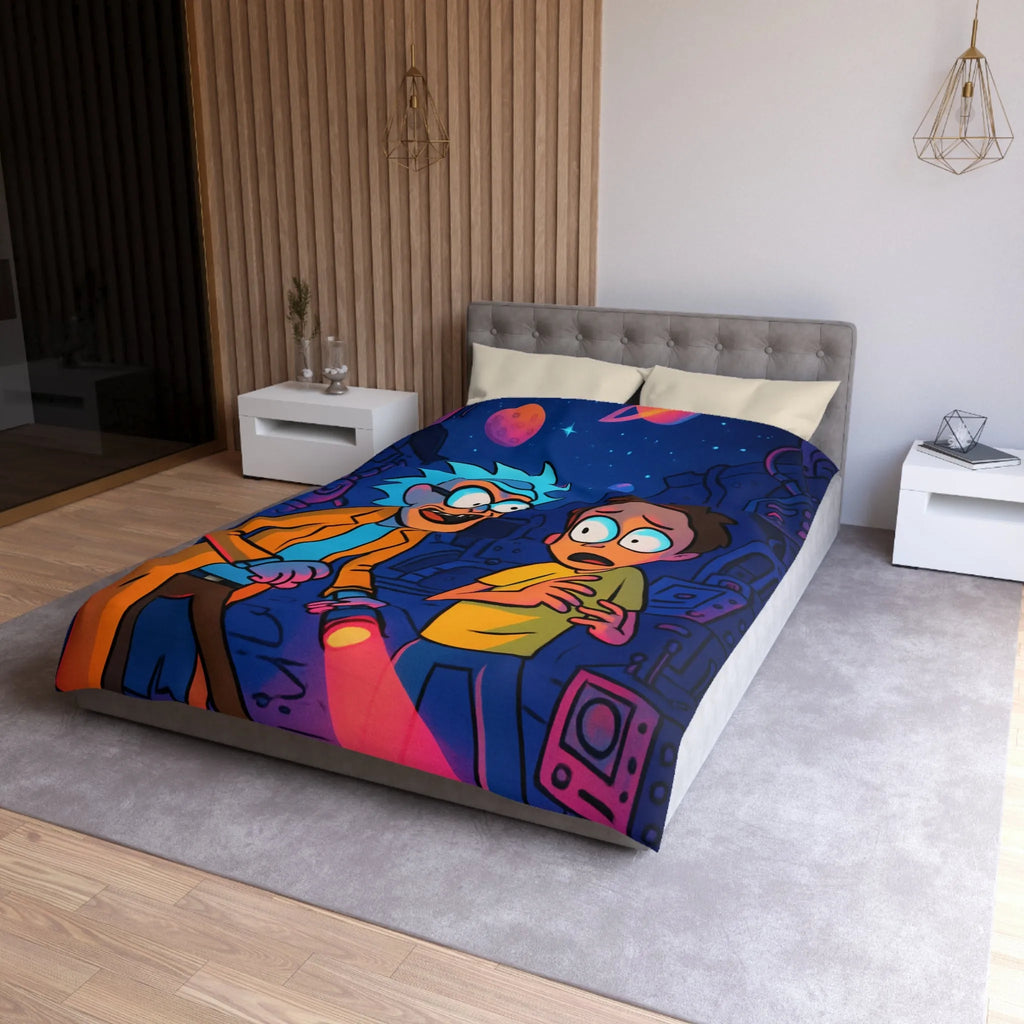 Housse de Couette Microfibre Art Graphique Contemporain Style Décoratif Chambre Tendance