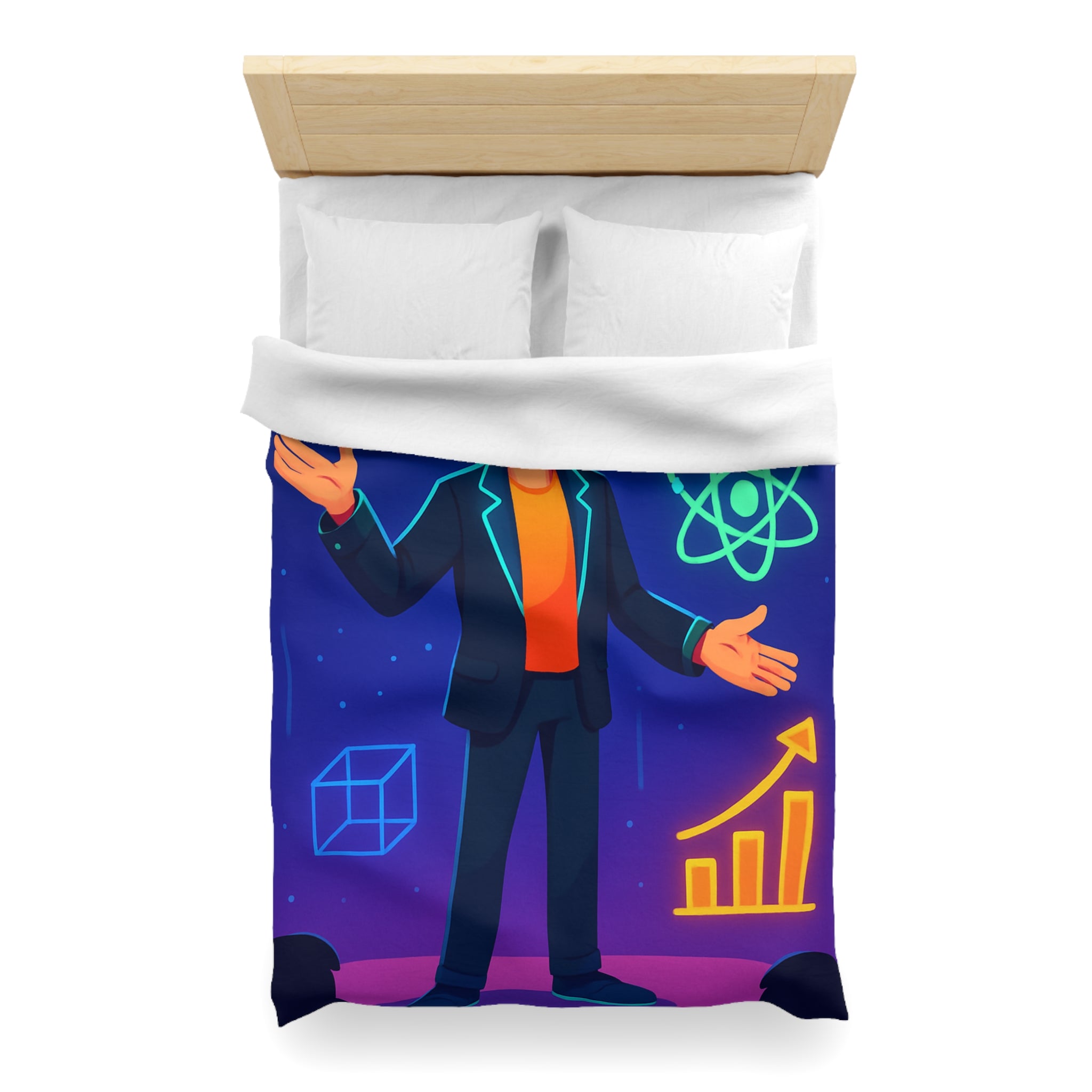 Housse de Couette Microfibre Motif Créatif Original Style Contemporain Chambre Élégante