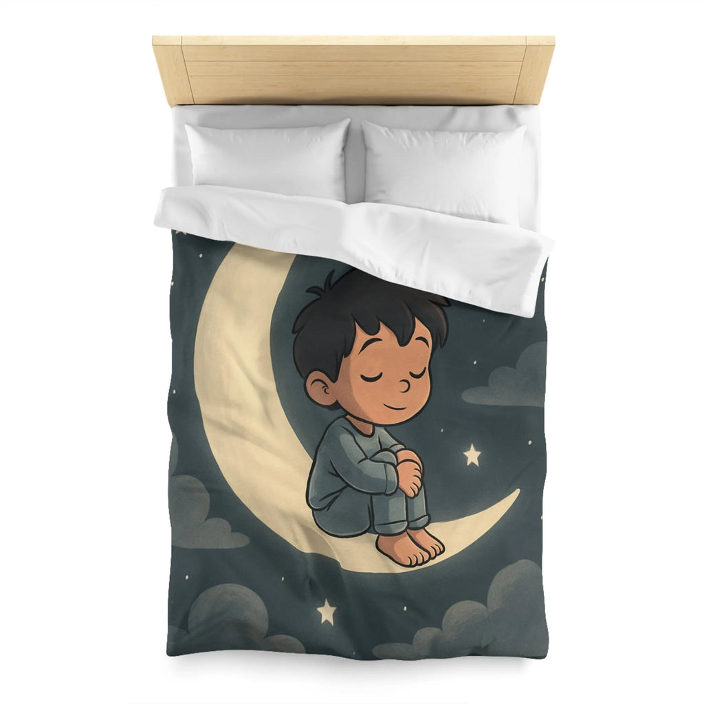 Enchantez les rêves de votre enfant avec cette housse de couette lune étoilée