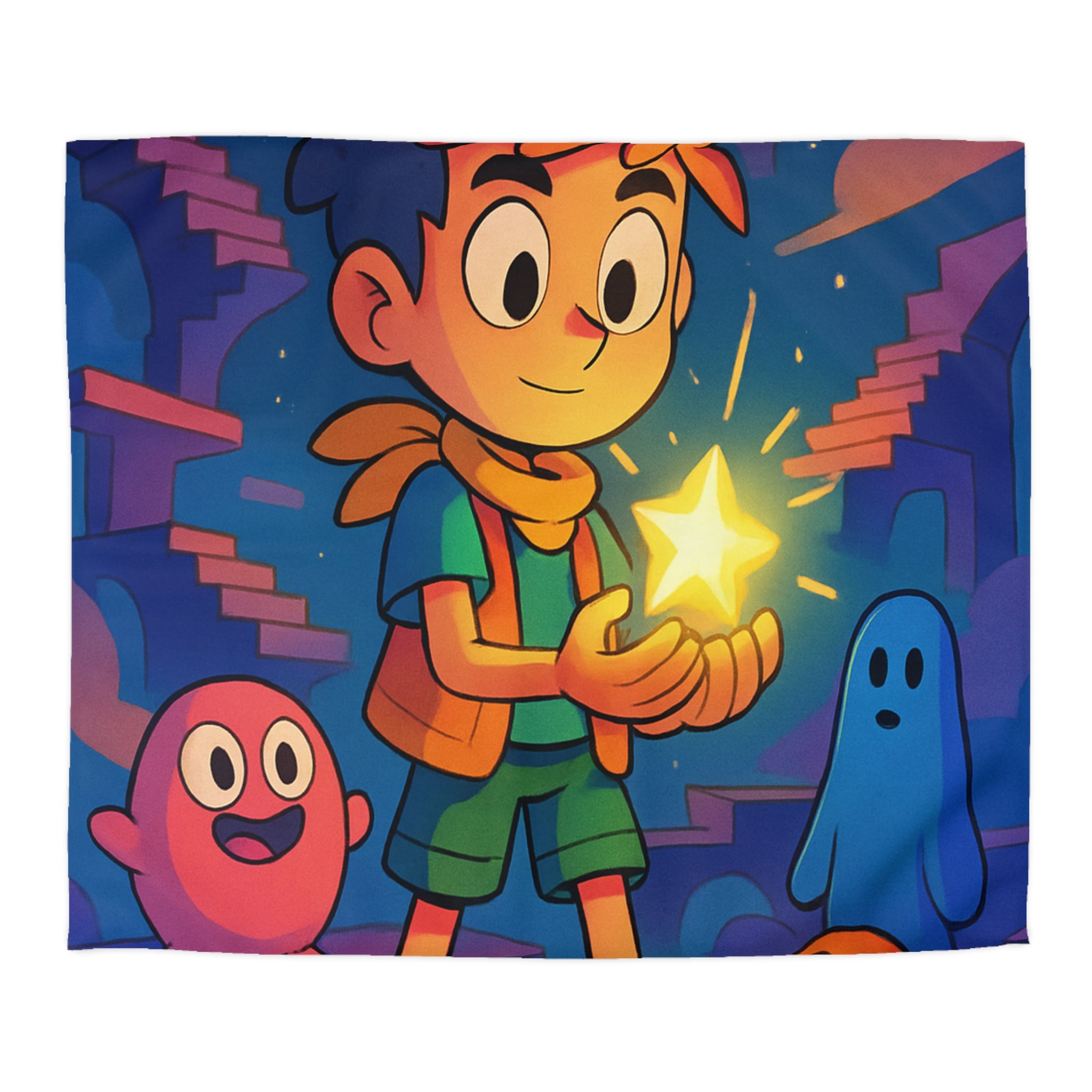 Housse de Couette Microfibre Motif Créatif Original Style Contemporain Chambre Élégante