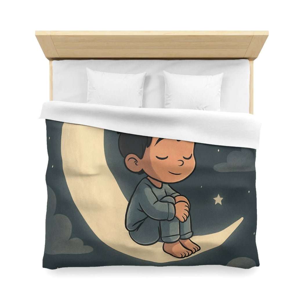 Enchantez les rêves de votre enfant avec cette housse de couette lune étoilée