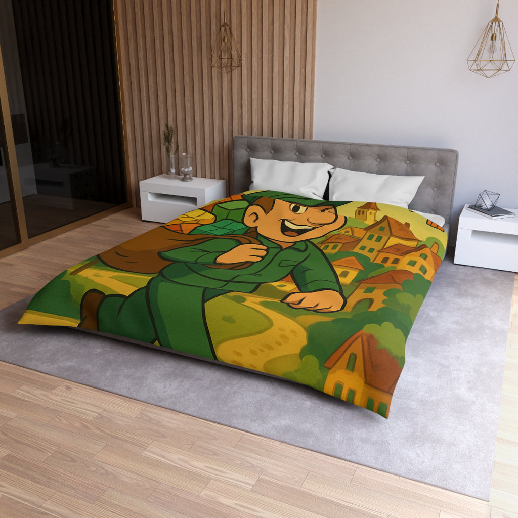 Housse de Couette Microfibre Motif Créatif Original Style Contemporain Chambre Élégante