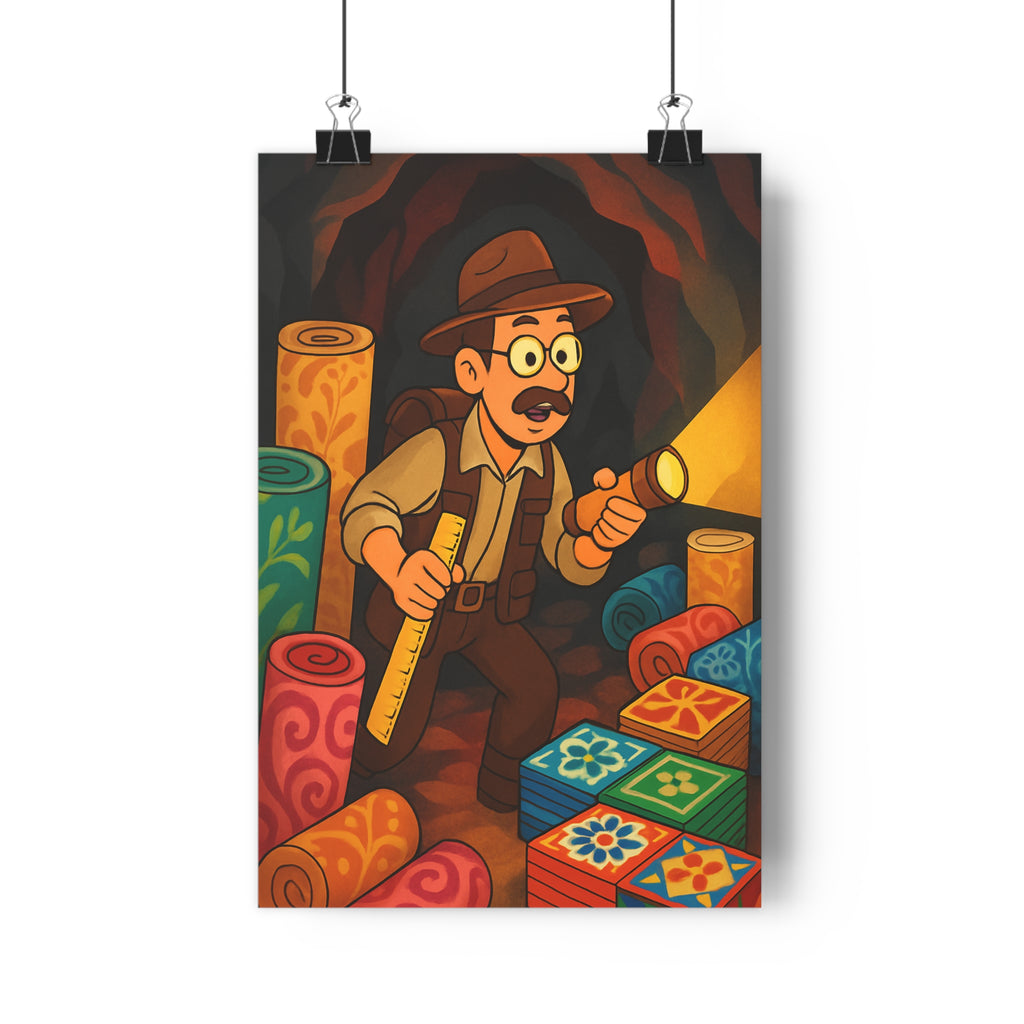 Poster décoratif exploration cartoon bleu rouge orange aventure salle jeu enfant créatif découverte qualité