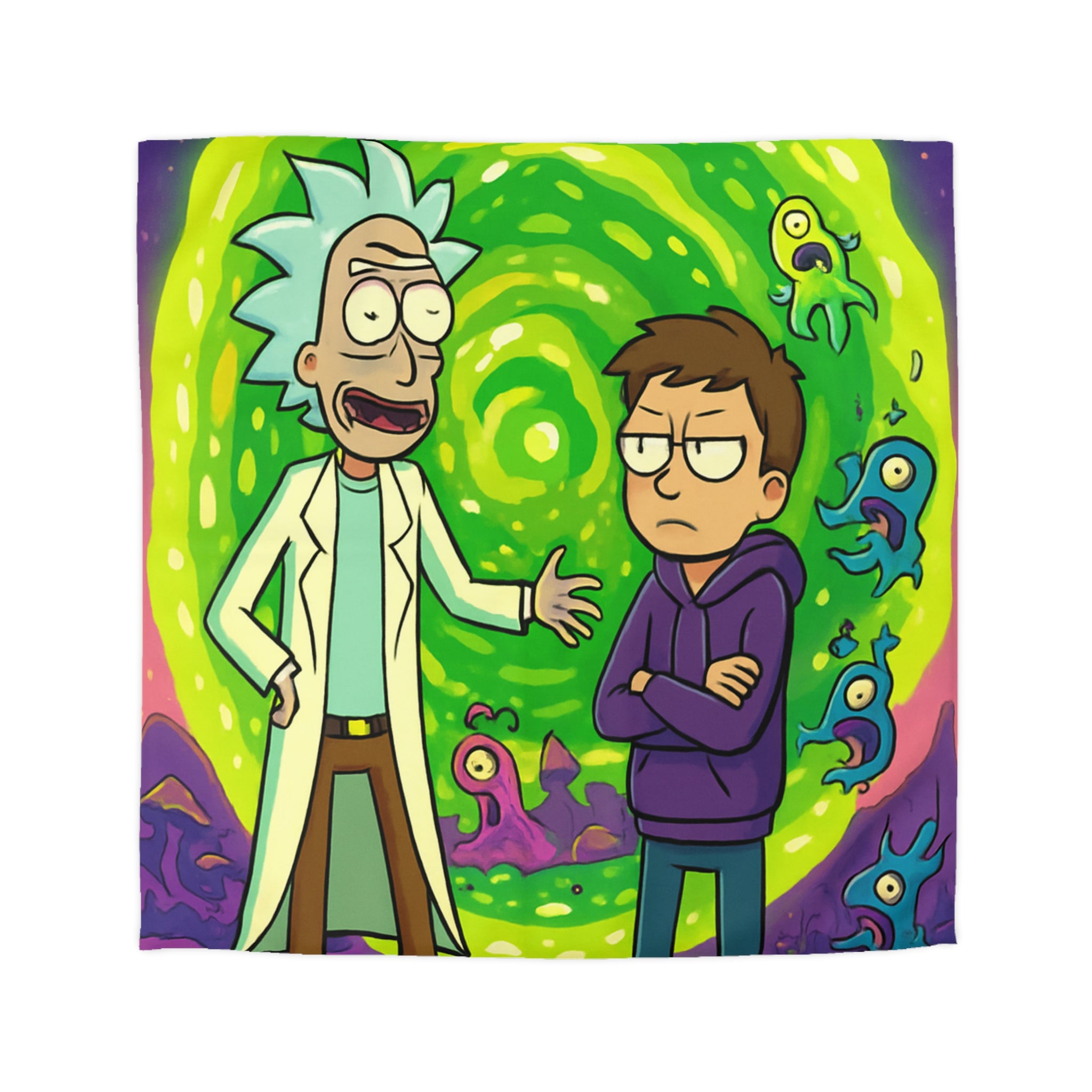 Housse de Couette Microfibre Motif Créatif Original Style Contemporain Chambre Élégante