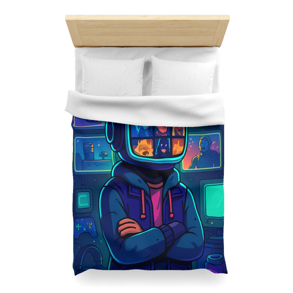 Plongée En Épopée Virtuelle Avec Dessins Animés Futuristes Pour Housse De Couette