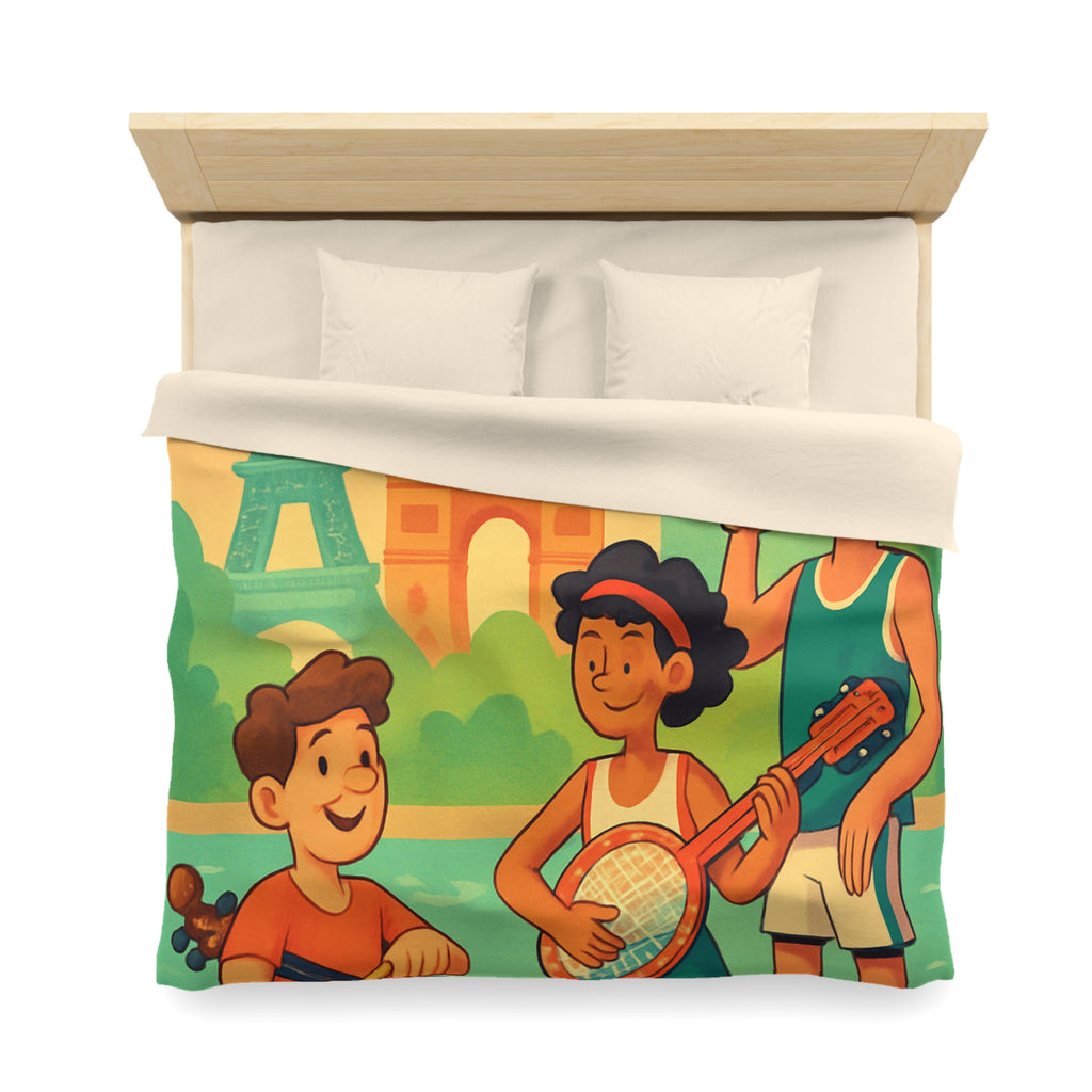 Housse de Couette Microfibre Illustration Unique Design Moderne Décoration Intérieure Raffinée