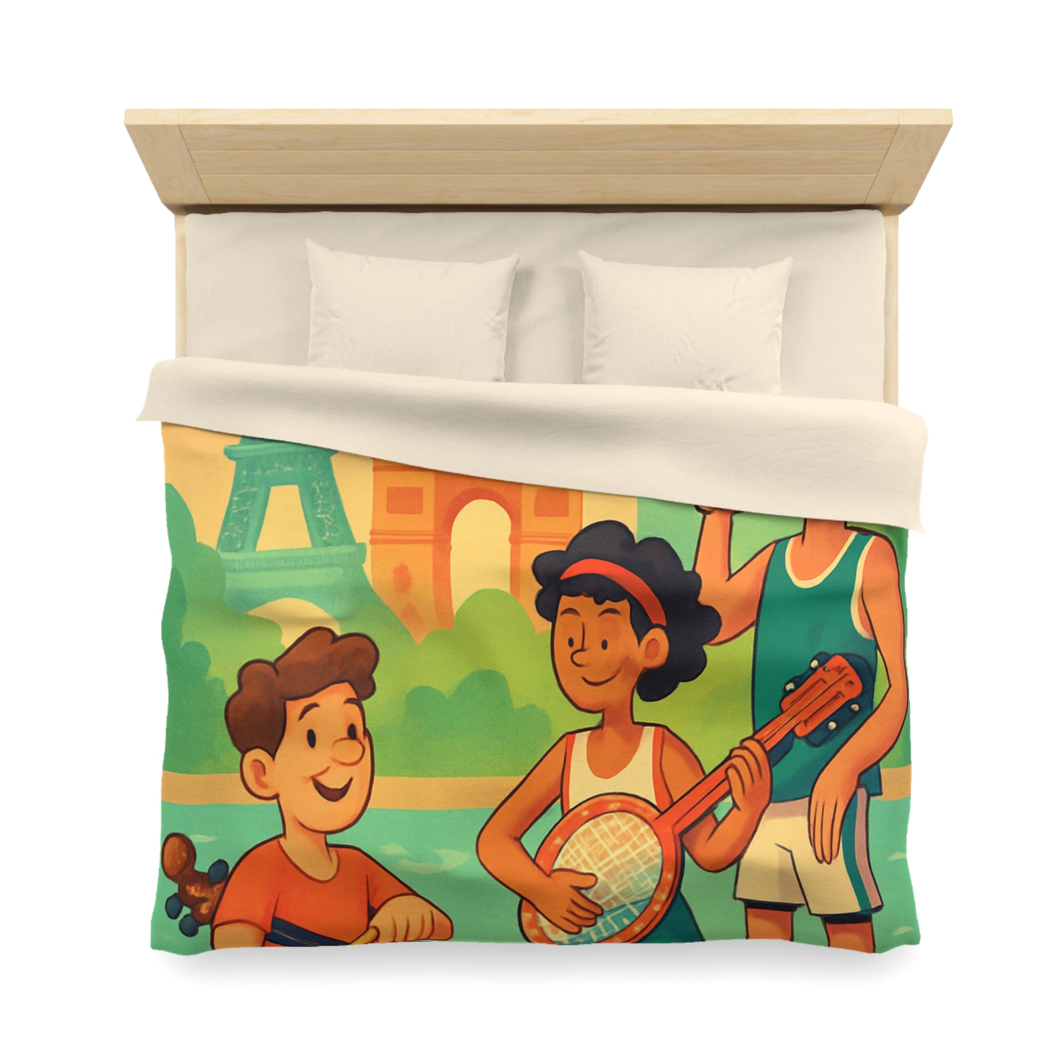 Housse de Couette Microfibre Illustration Unique Design Moderne Décoration Intérieure Raffinée