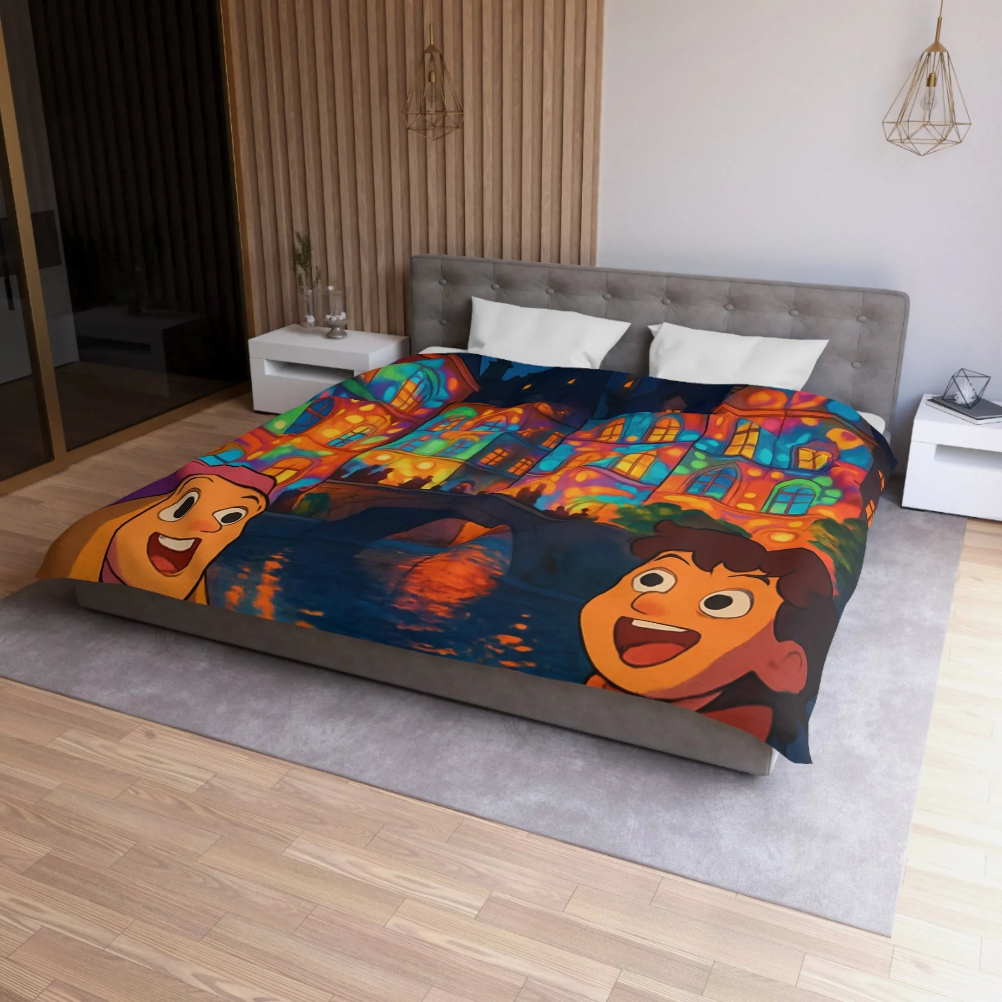 Envolez-vous vers un rêve coloré avec lanterne magique et château illuminé