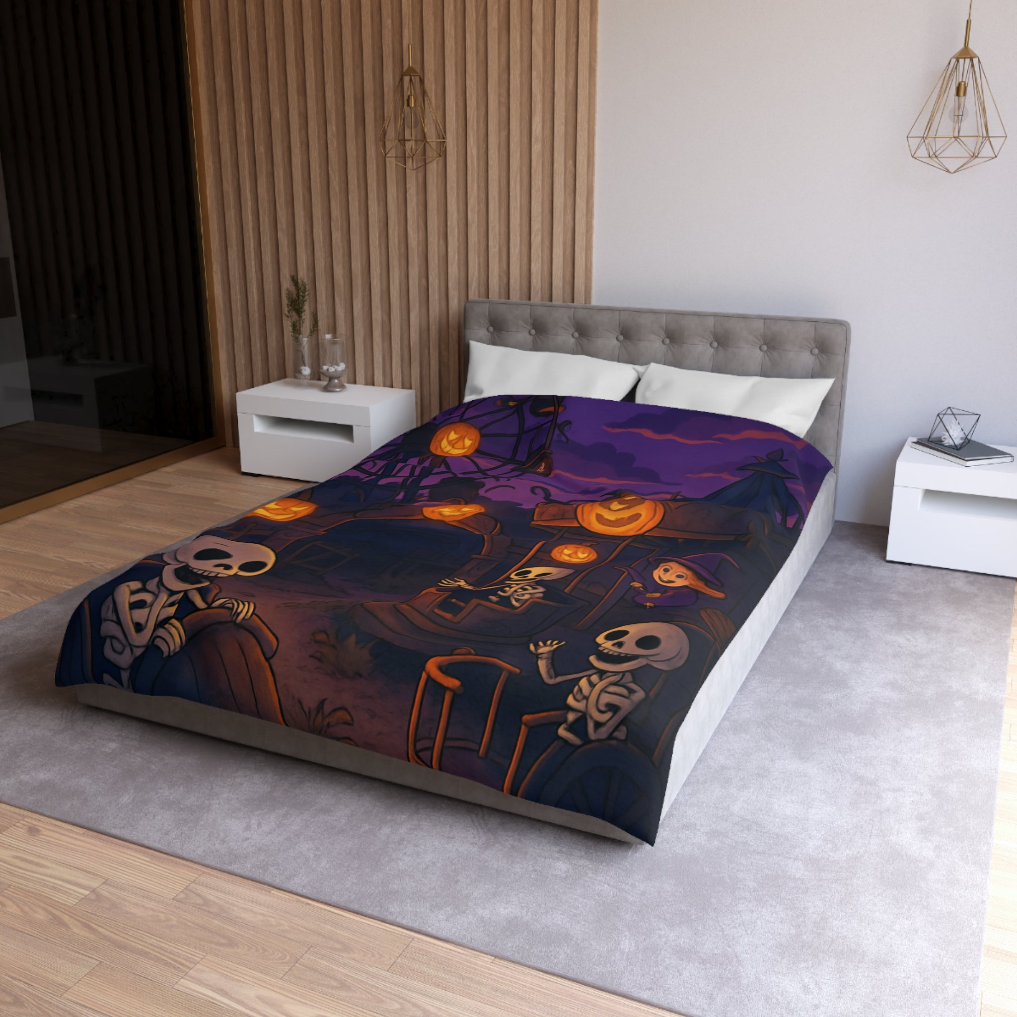 Housse de Couette Microfibre Motif Créatif Original Style Contemporain Chambre Élégante