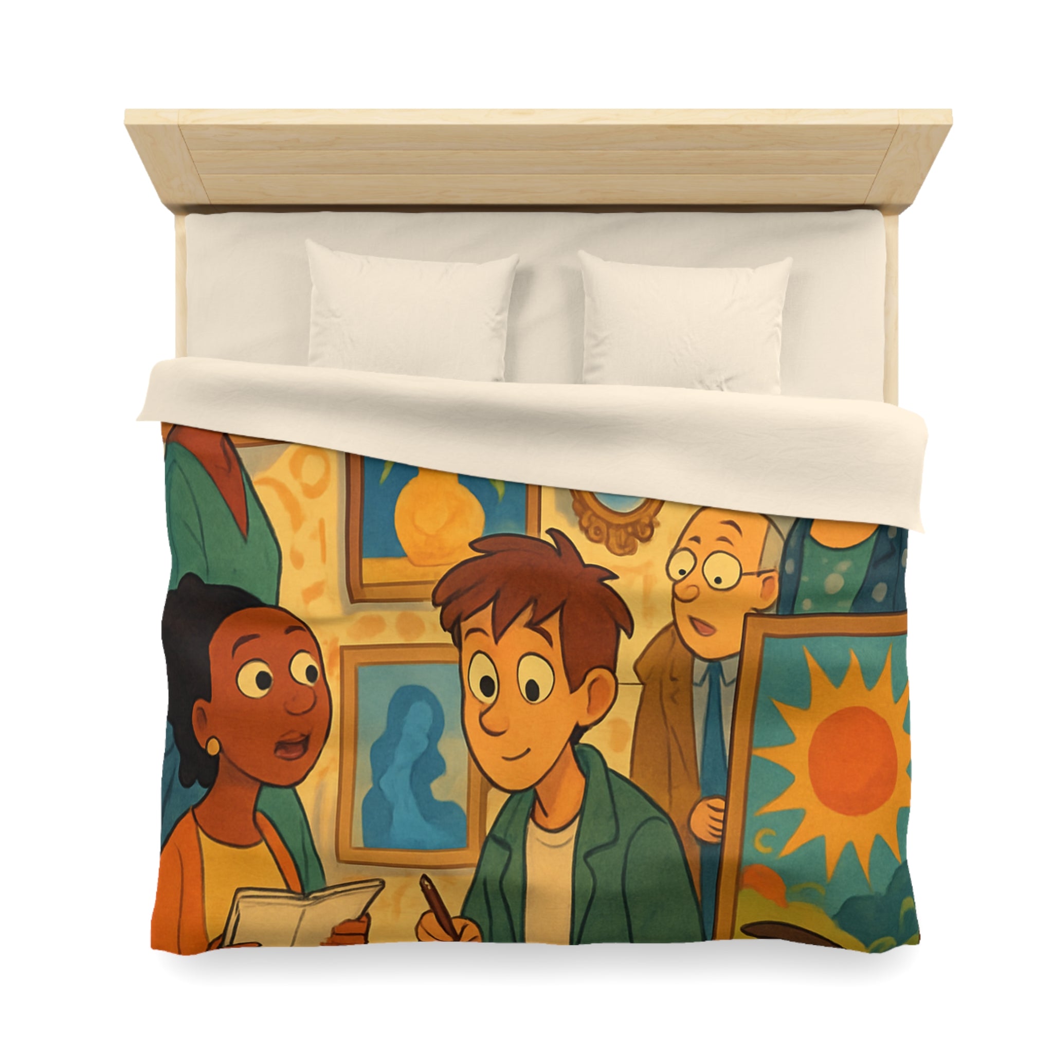 Housse de Couette Microfibre Design Artistique Moderne Décoration Chambre Confort Premium